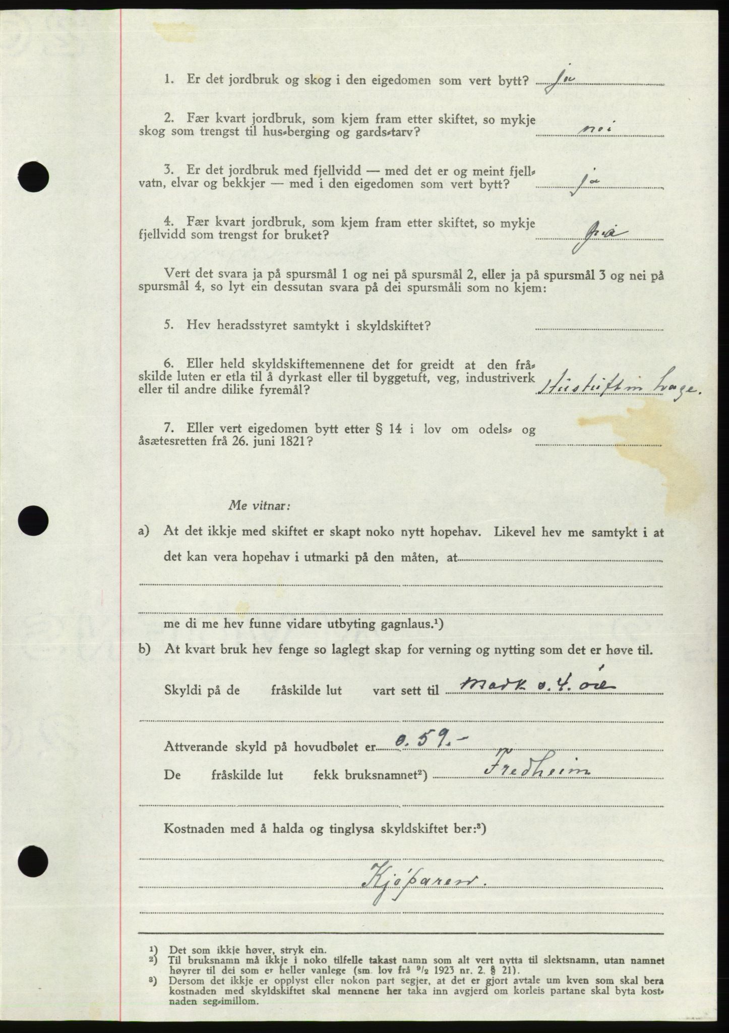 Søre Sunnmøre sorenskriveri, AV/SAT-A-4122/1/2/2C/L0081: Pantebok nr. 7A, 1947-1948, Dagboknr: 1060/1947