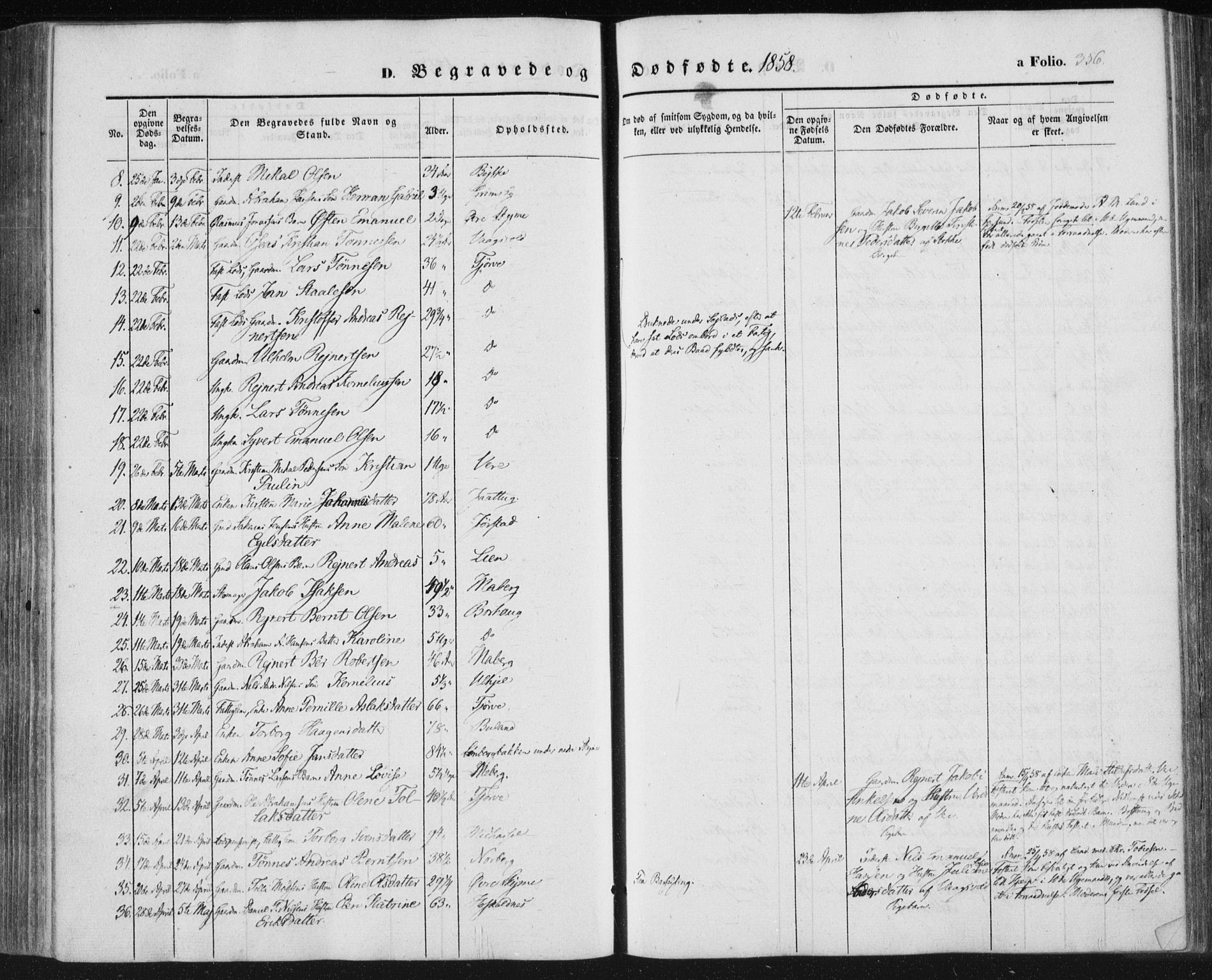 Lista sokneprestkontor, SAK/1111-0027/F/Fa/L0010: Ministerialbok nr. A 10, 1846-1861, s. 356