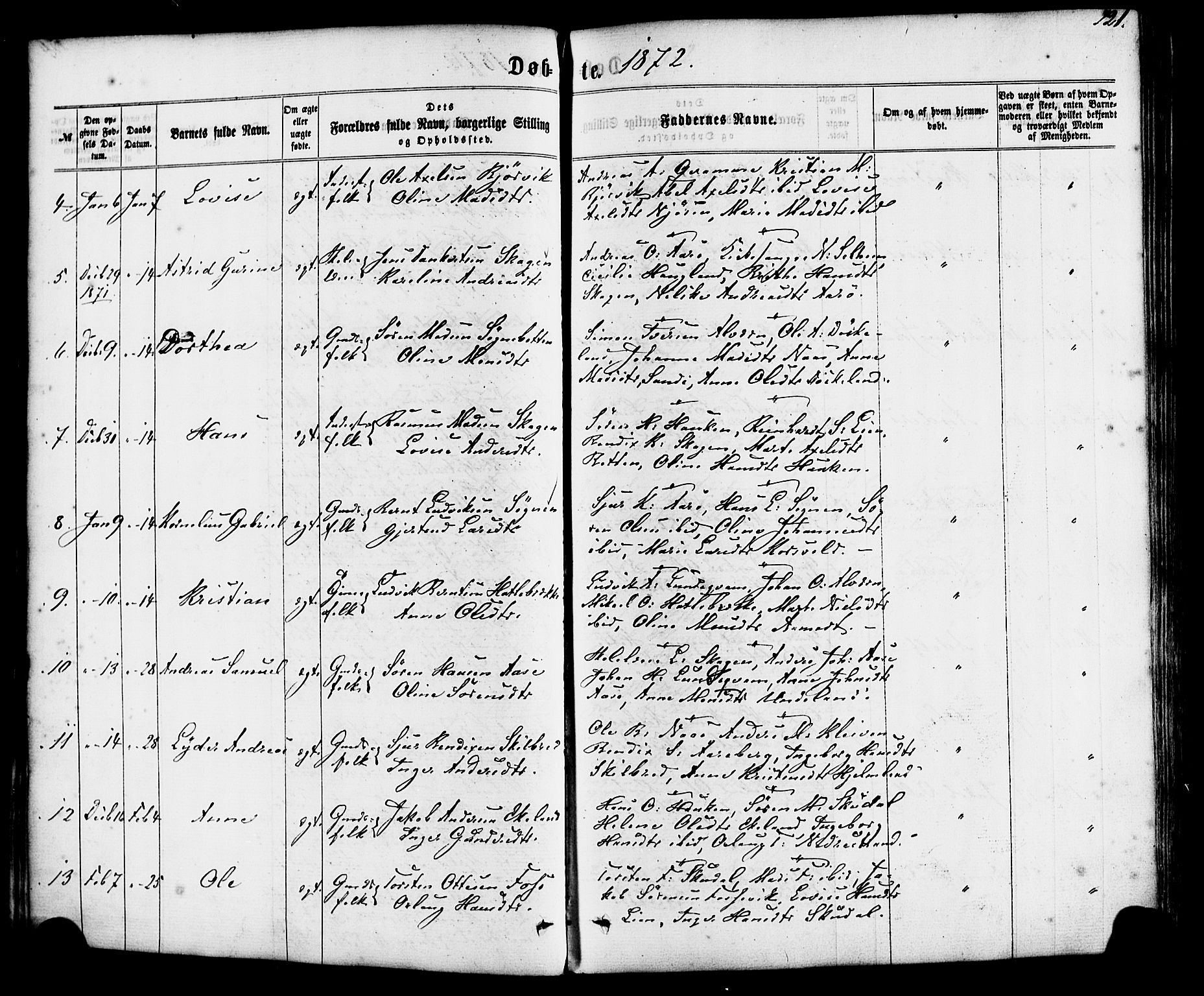 Gaular sokneprestembete, AV/SAB-A-80001/H/Haa: Ministerialbok nr. A 5, 1860-1881, s. 121