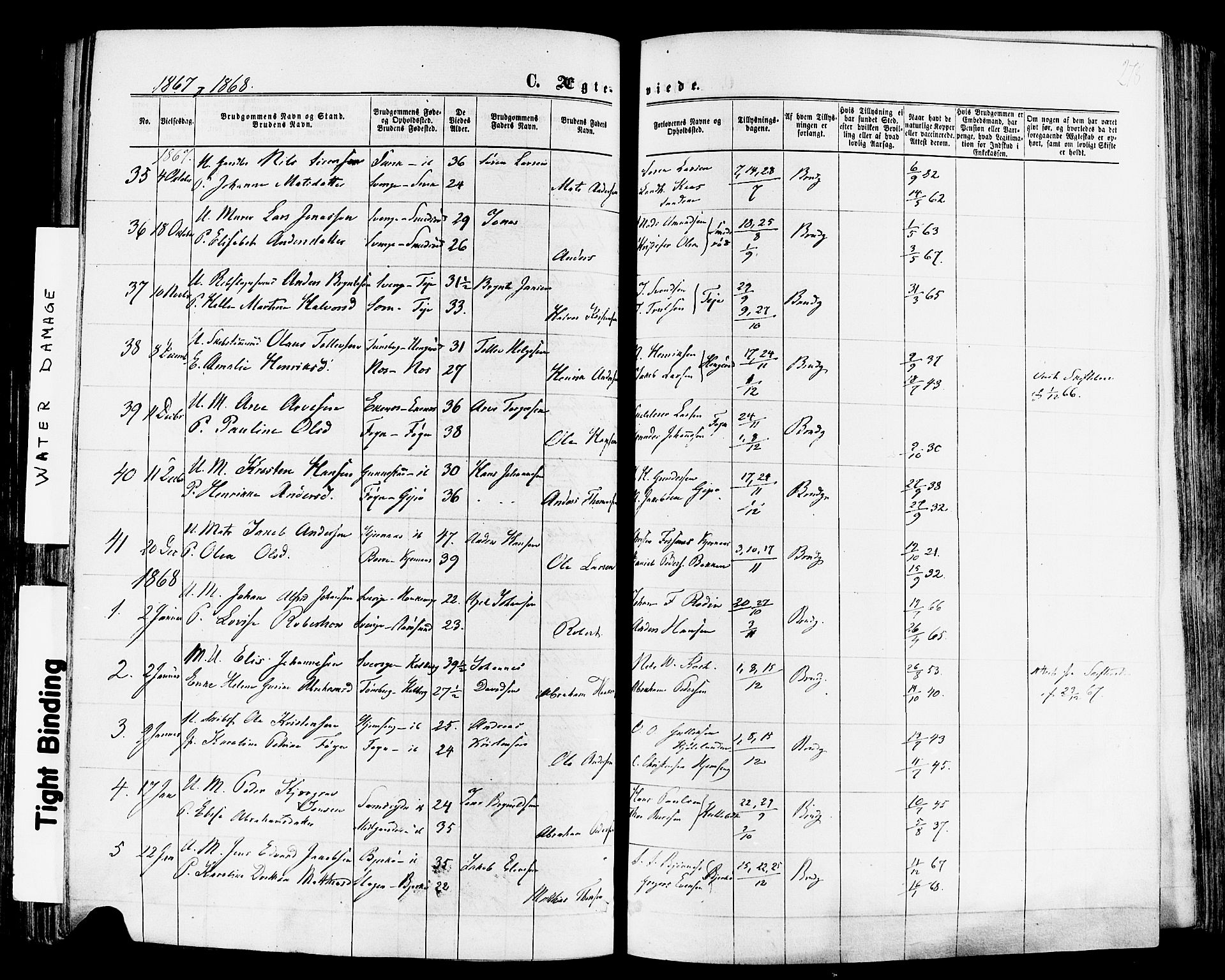 Nøtterøy kirkebøker, AV/SAKO-A-354/F/Fa/L0007: Ministerialbok nr. I 7, 1865-1877, s. 278