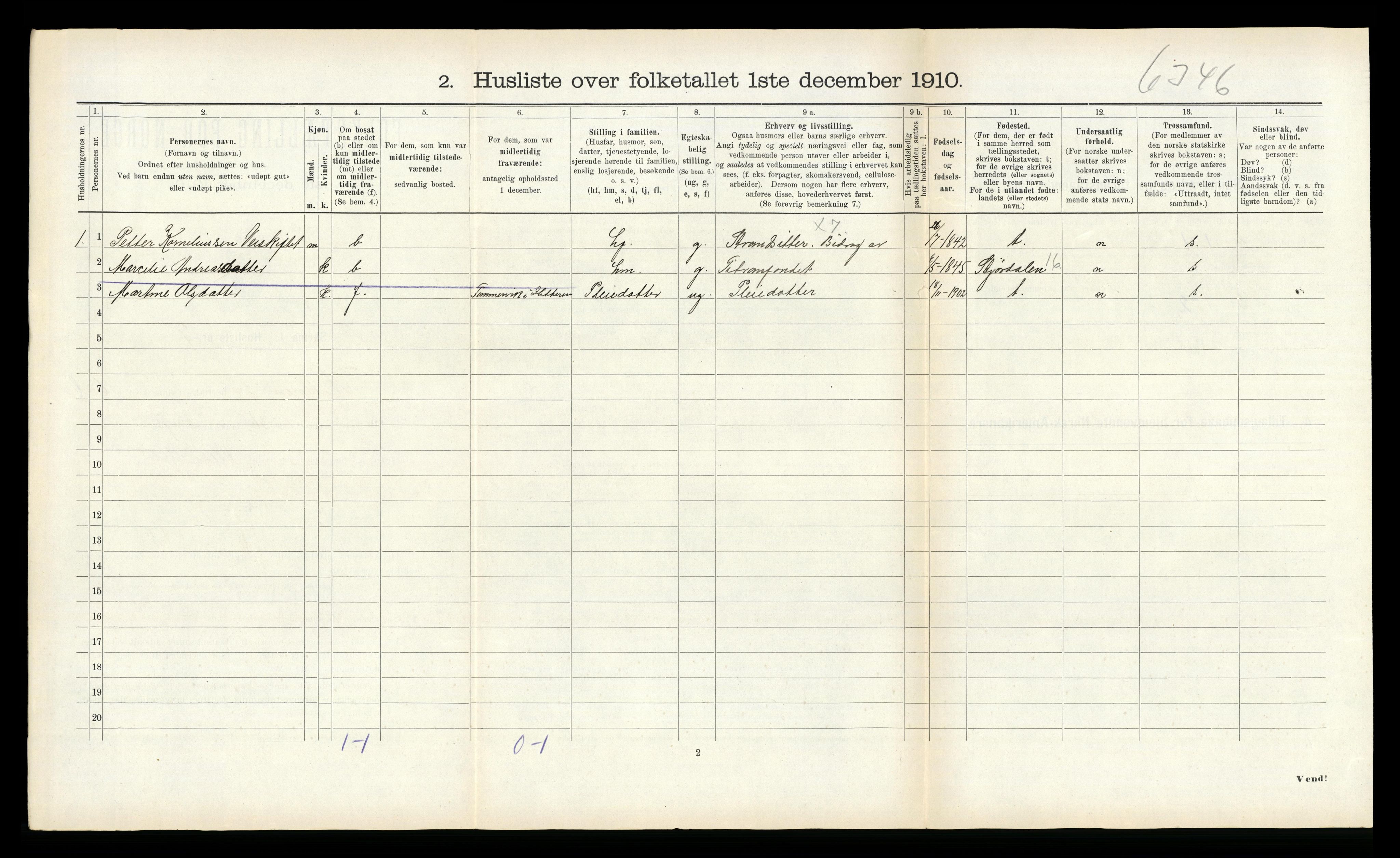 RA, Folketelling 1910 for 1617 Hitra herred, 1910, s. 546