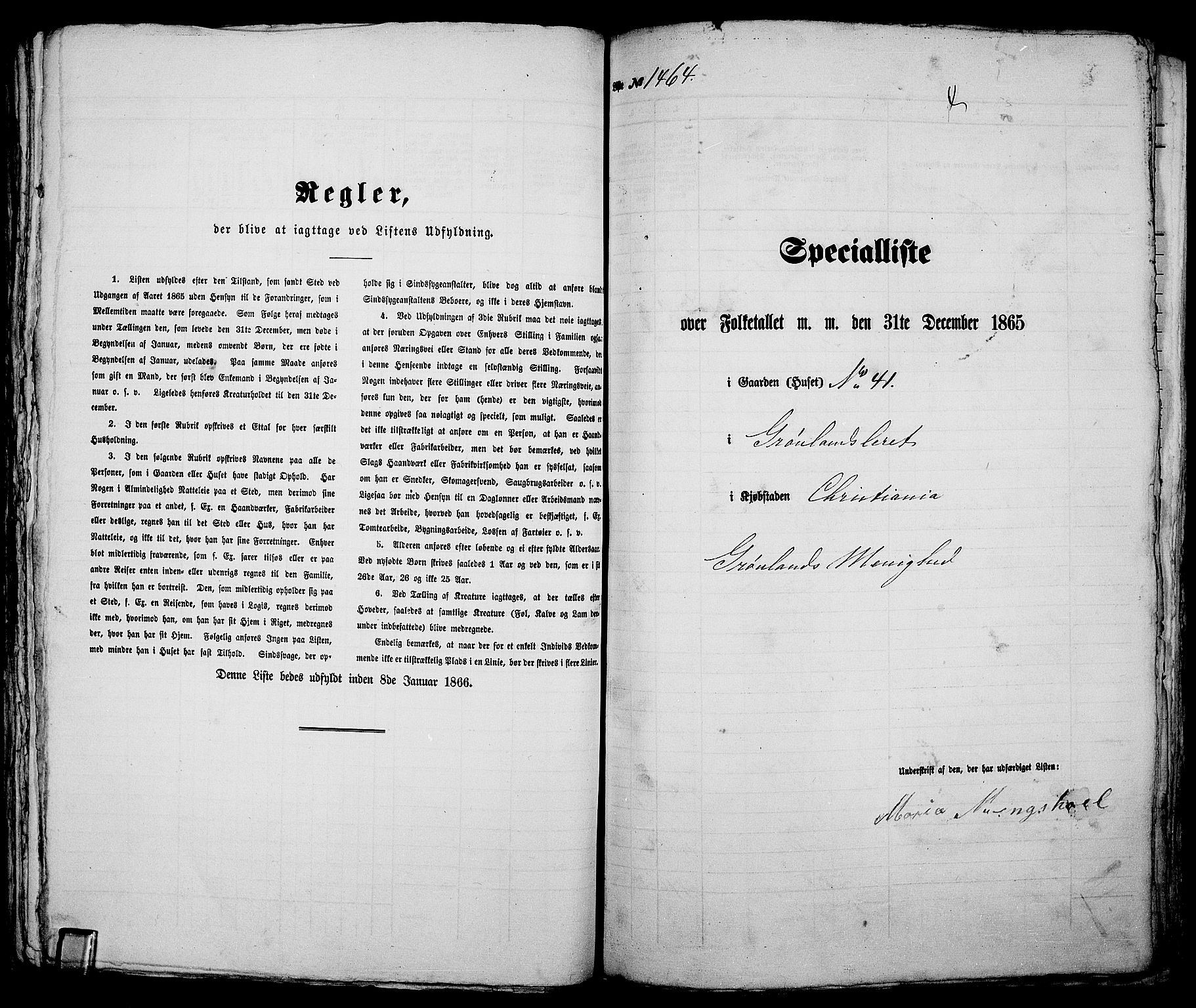 RA, Folketelling 1865 for 0301 Kristiania kjøpstad, 1865, s. 3321