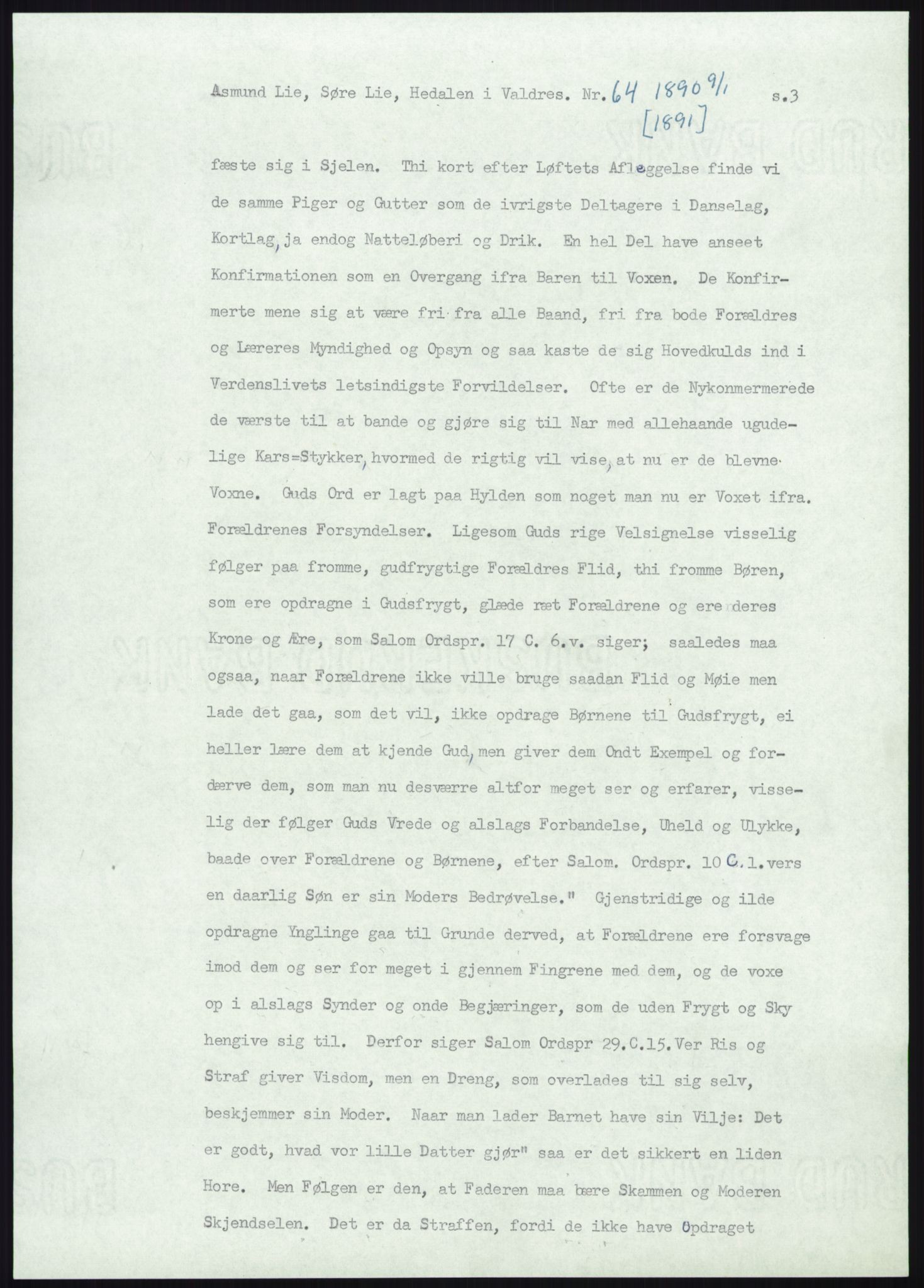 Samlinger til kildeutgivelse, Amerikabrevene, RA/EA-4057/F/L0012: Innlån fra Oppland: Lie (brevnr 1-78), 1838-1914, s. 903