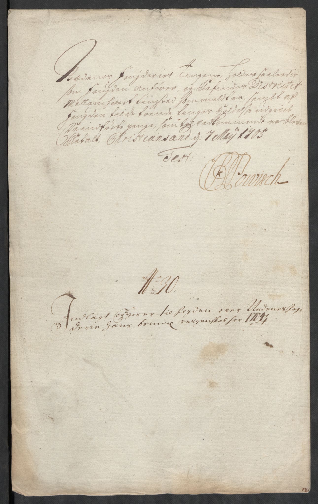 Rentekammeret inntil 1814, Reviderte regnskaper, Fogderegnskap, RA/EA-4092/R39/L2317: Fogderegnskap Nedenes, 1704-1705, s. 125