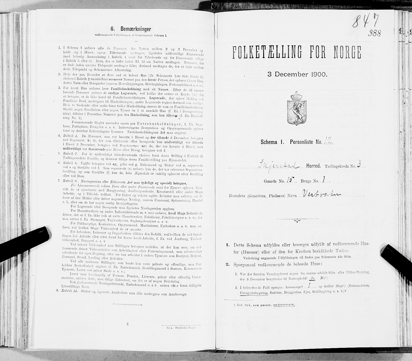 SAT, Folketelling 1900 for 1842 Skjerstad herred, 1900, s. 388
