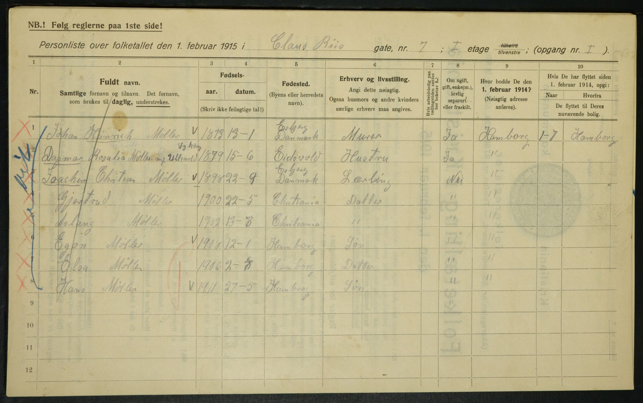 OBA, Kommunal folketelling 1.2.1915 for Kristiania, 1915, s. 12741