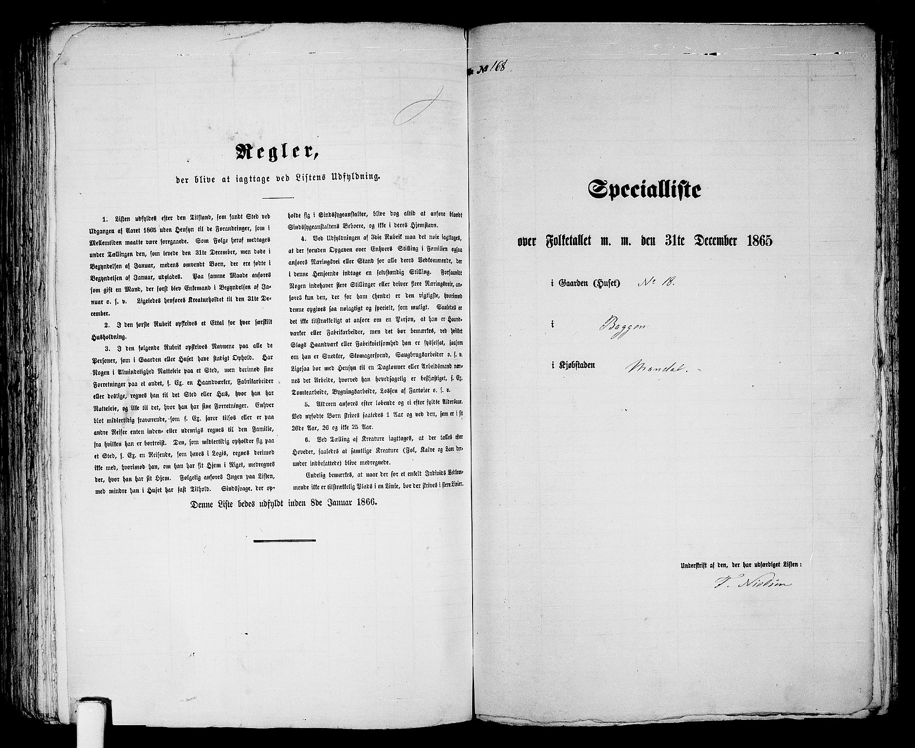 RA, Folketelling 1865 for 1002B Mandal prestegjeld, Mandal ladested, 1865, s. 338