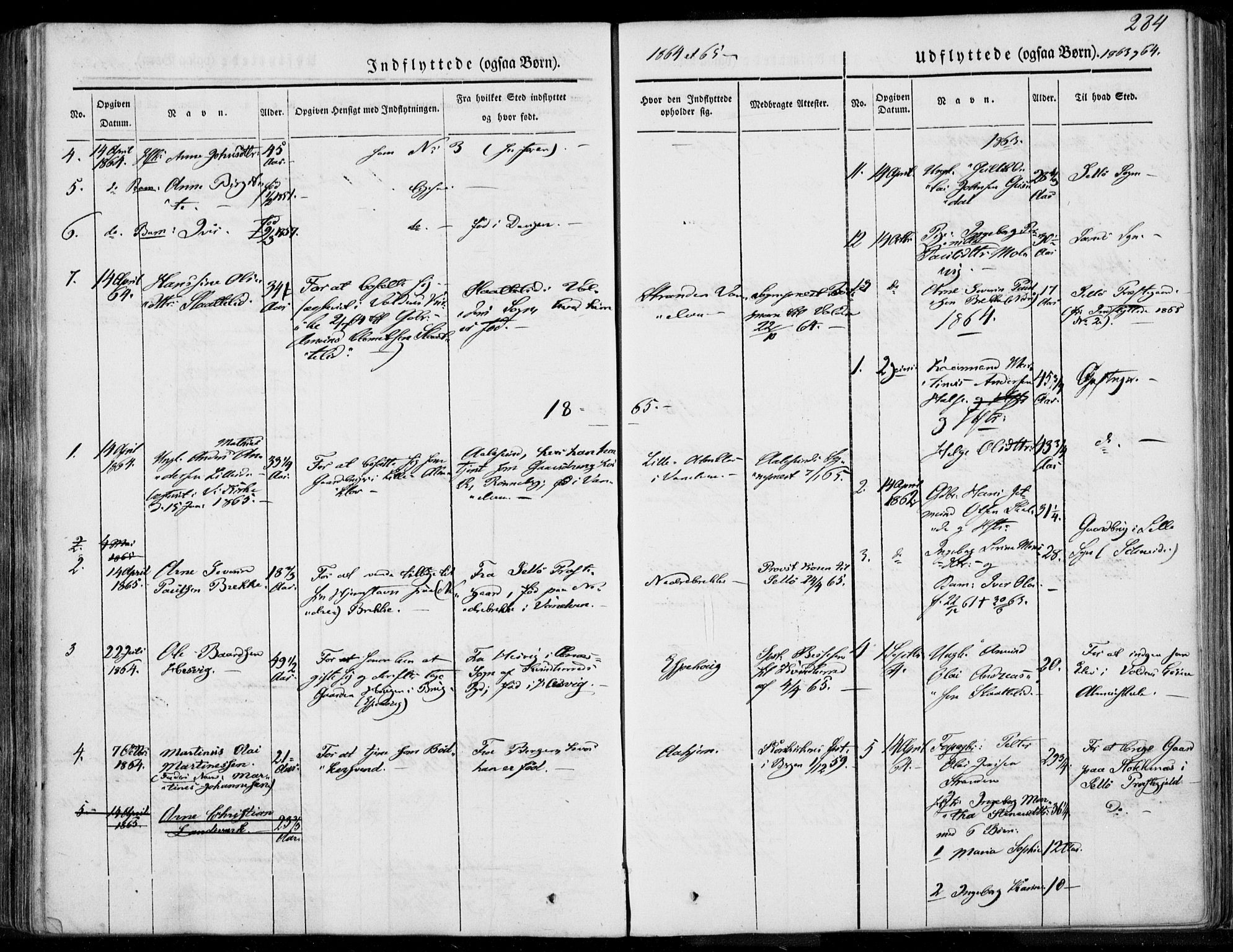 Ministerialprotokoller, klokkerbøker og fødselsregistre - Møre og Romsdal, AV/SAT-A-1454/501/L0006: Ministerialbok nr. 501A06, 1844-1868, s. 284