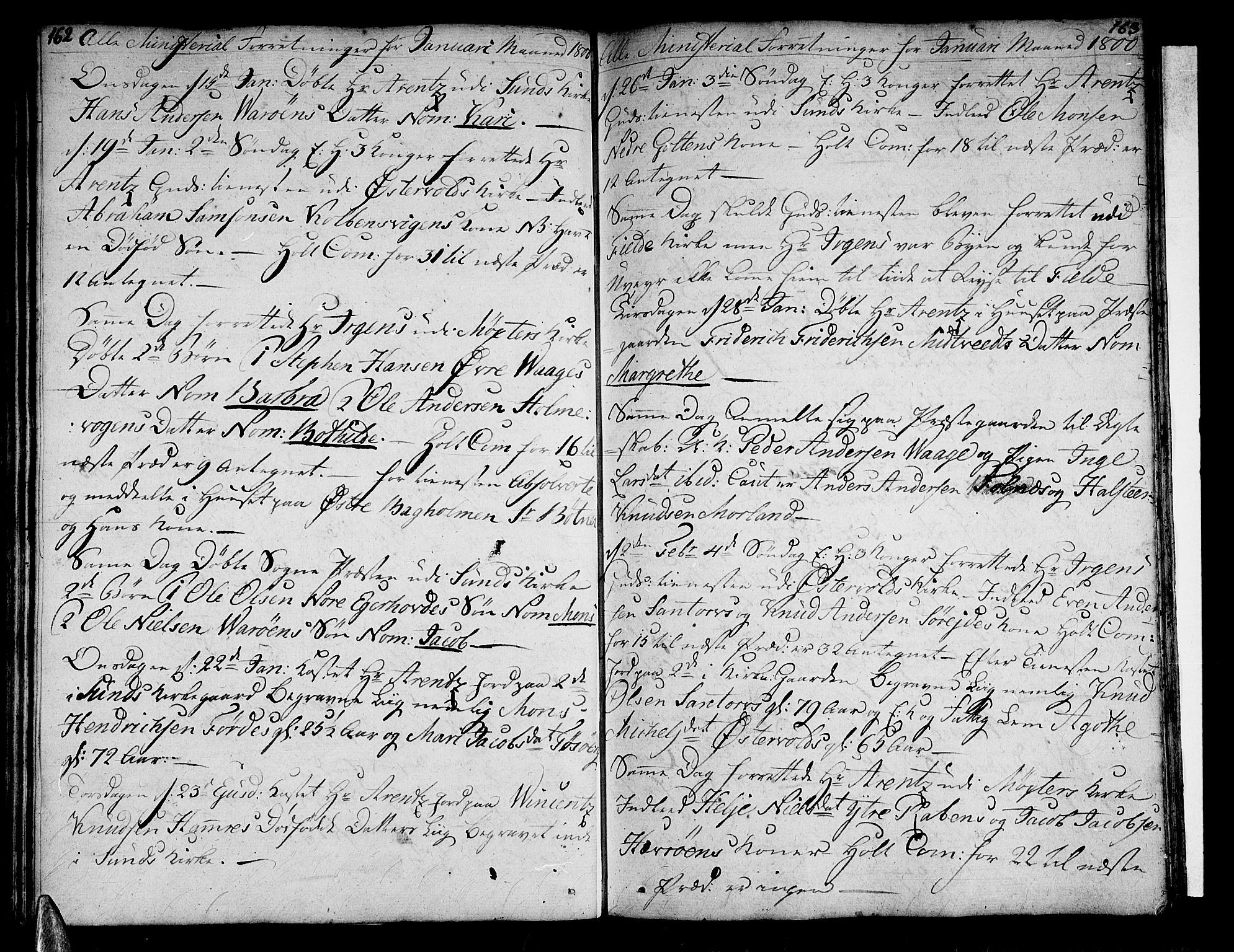 Sund sokneprestembete, AV/SAB-A-99930: Ministerialbok nr. A 7, 1796-1815, s. 162-163