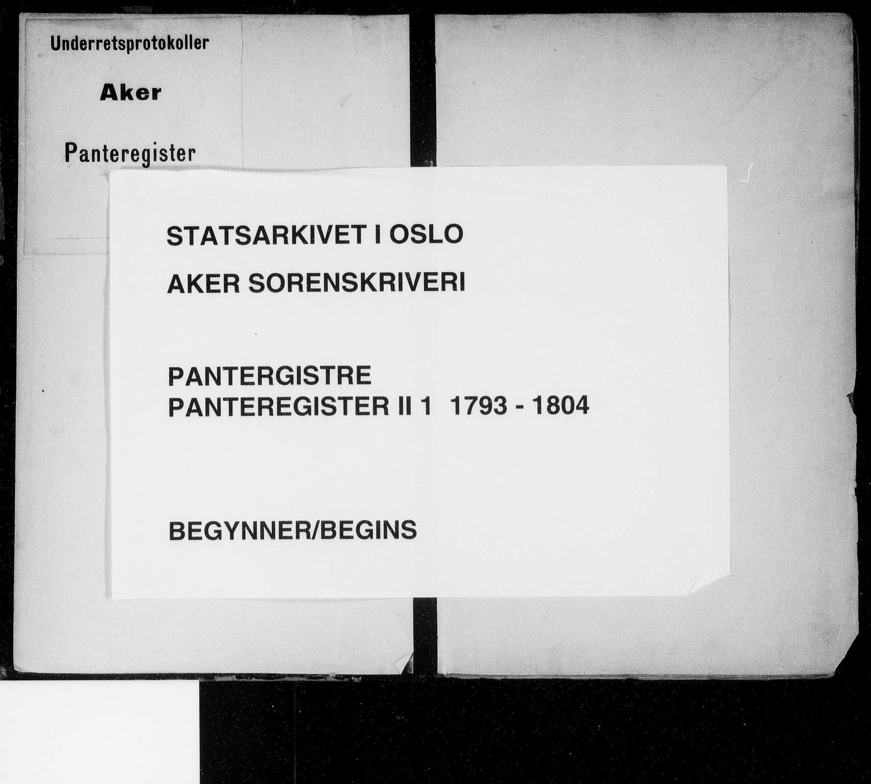 Aker sorenskriveri, SAO/A-10895/G/Ga/Gab/Gabb/L0001: Panteregister nr. II 1, 1793-1804