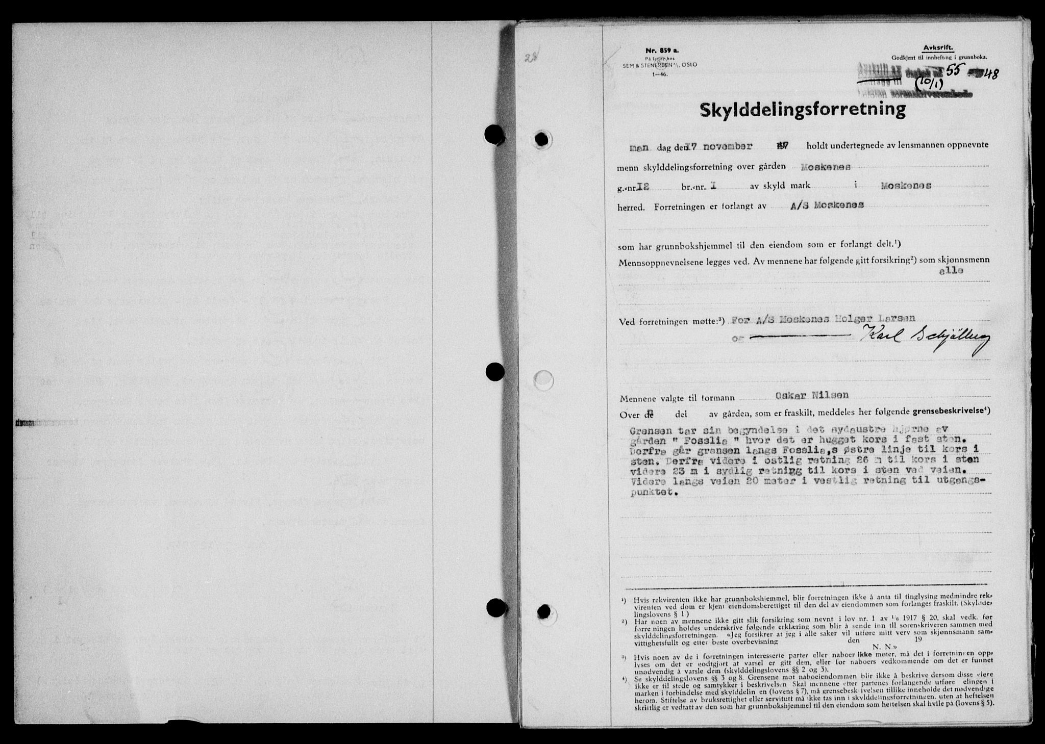 Lofoten sorenskriveri, SAT/A-0017/1/2/2C/L0017a: Pantebok nr. 17a, 1947-1948, Dagboknr: 55/1948