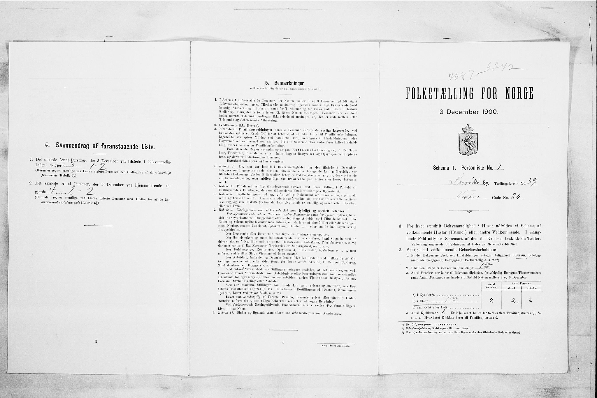 RA, Folketelling 1900 for 0707 Larvik kjøpstad, 1900, s. 7157