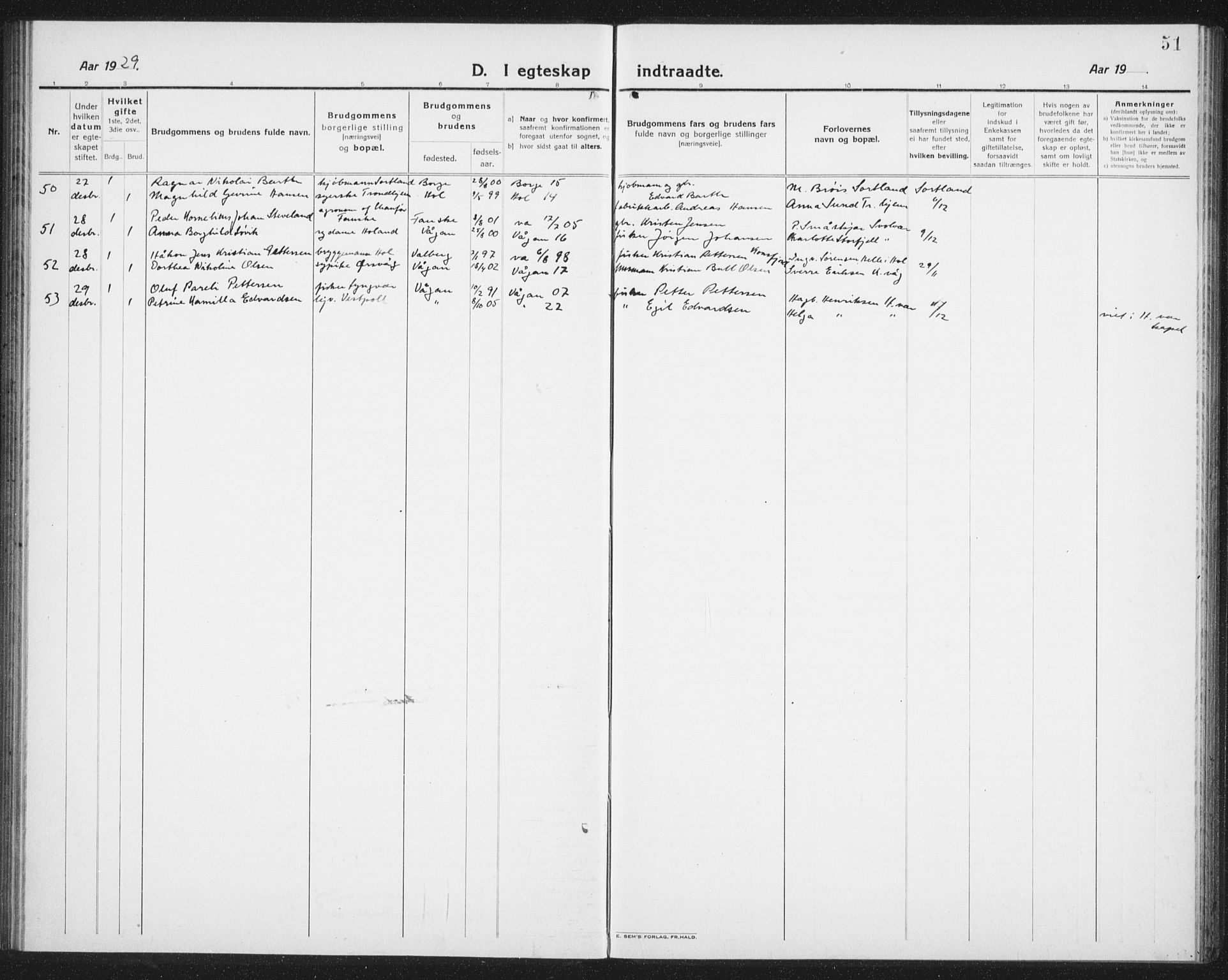 Ministerialprotokoller, klokkerbøker og fødselsregistre - Nordland, SAT/A-1459/874/L1082: Klokkerbok nr. 874C11, 1920-1939, s. 51