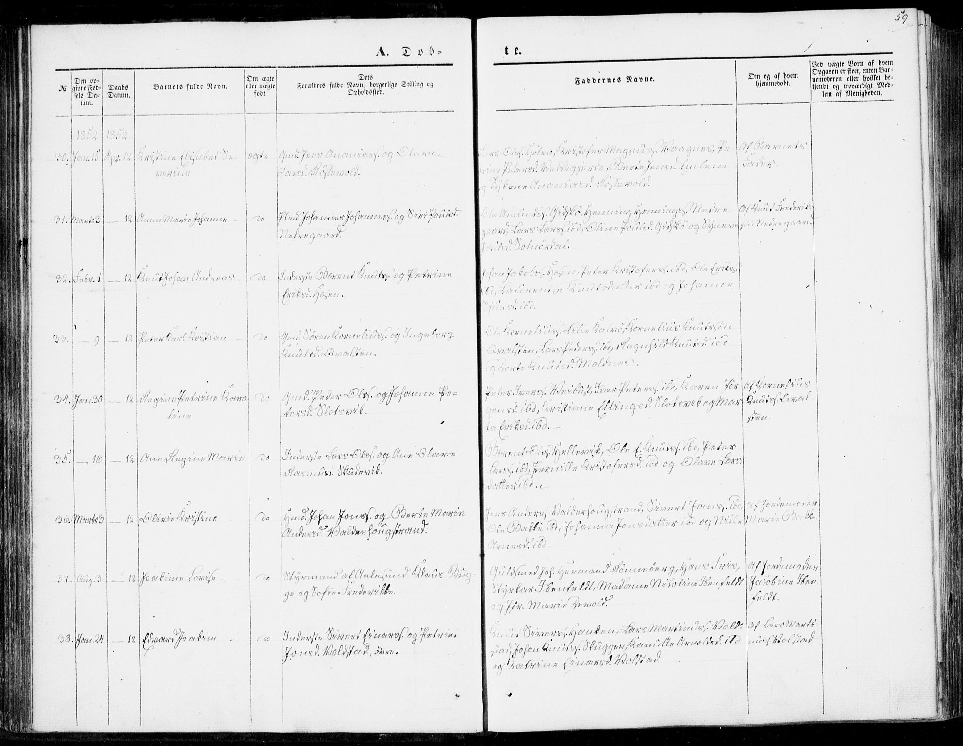 Ministerialprotokoller, klokkerbøker og fødselsregistre - Møre og Romsdal, AV/SAT-A-1454/528/L0397: Ministerialbok nr. 528A08, 1848-1858, s. 59