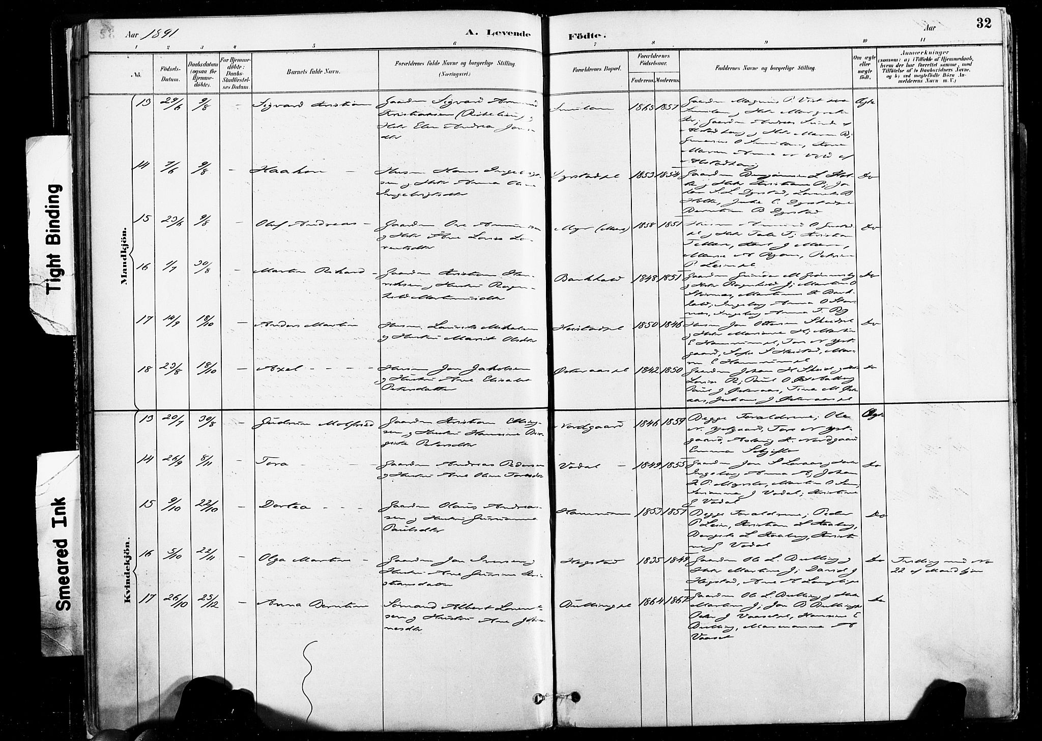 Ministerialprotokoller, klokkerbøker og fødselsregistre - Nord-Trøndelag, SAT/A-1458/735/L0351: Ministerialbok nr. 735A10, 1884-1908, s. 32