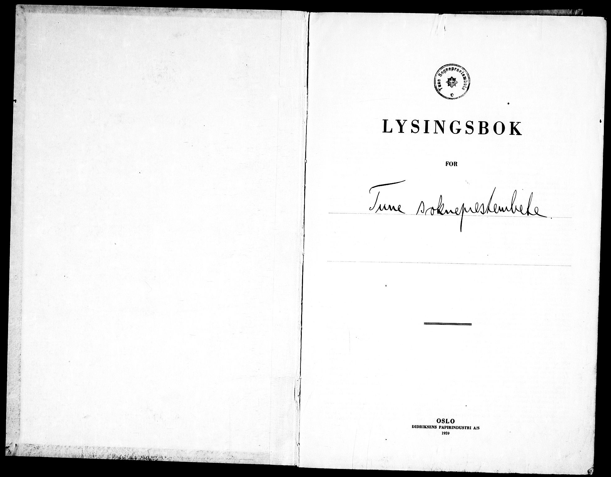 Tune prestekontor Kirkebøker, SAO/A-2007/H/Ha/L0003: Lysningsprotokoll nr. I 3, 1961-1969