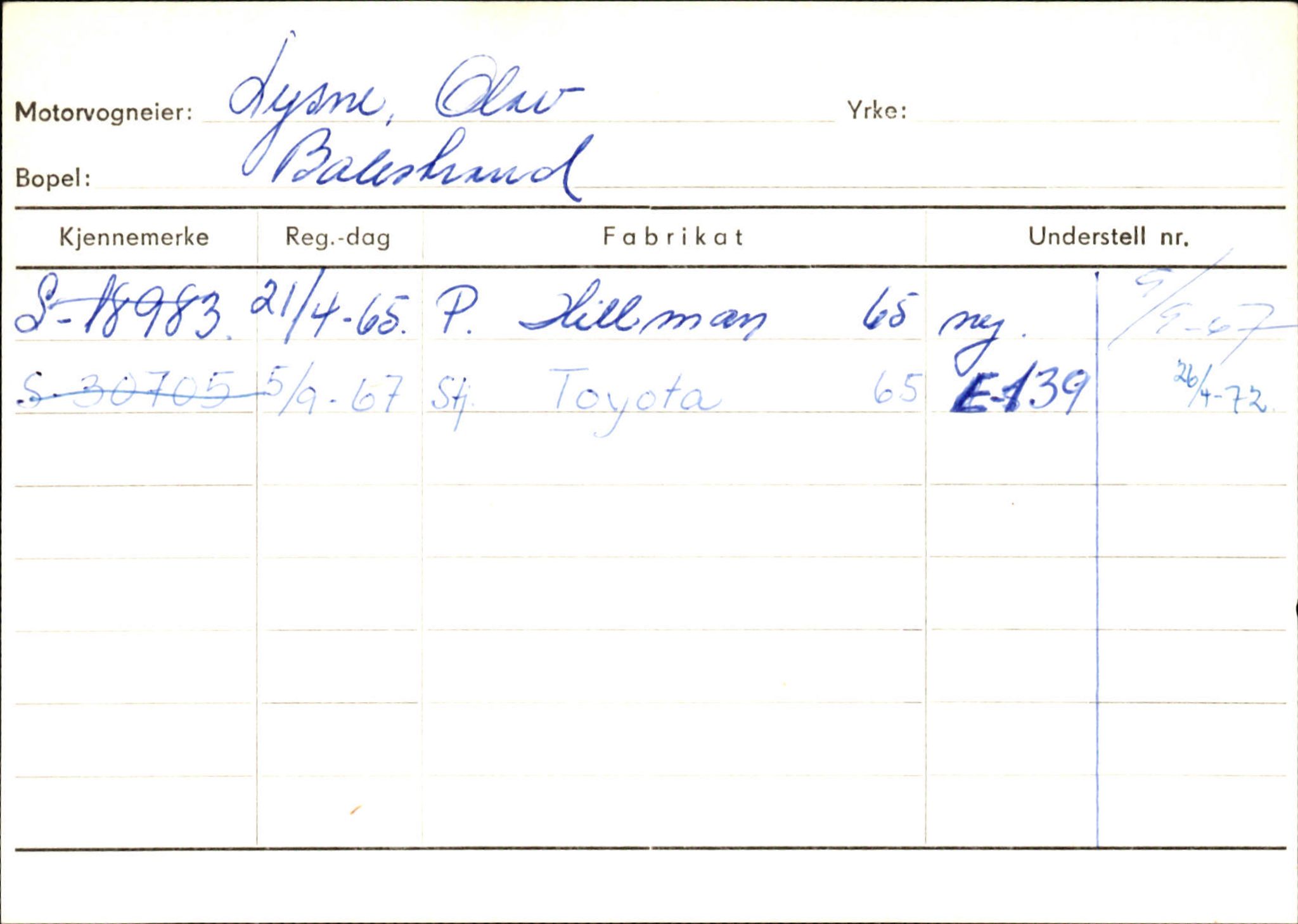 Statens vegvesen, Sogn og Fjordane vegkontor, AV/SAB-A-5301/4/F/L0132: Eigarregister Askvoll A-Å. Balestrand A-Å, 1945-1975, s. 2013