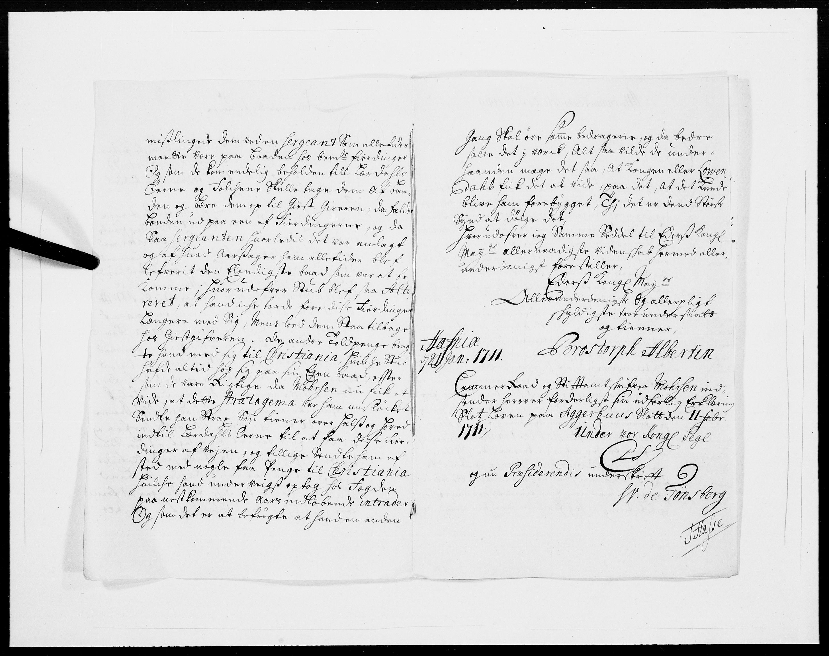 Danske Kanselli 1572-1799, AV/RA-EA-3023/F/Fc/Fcc/Fcca/L0070: Norske innlegg 1572-1799, 1711, s. 217