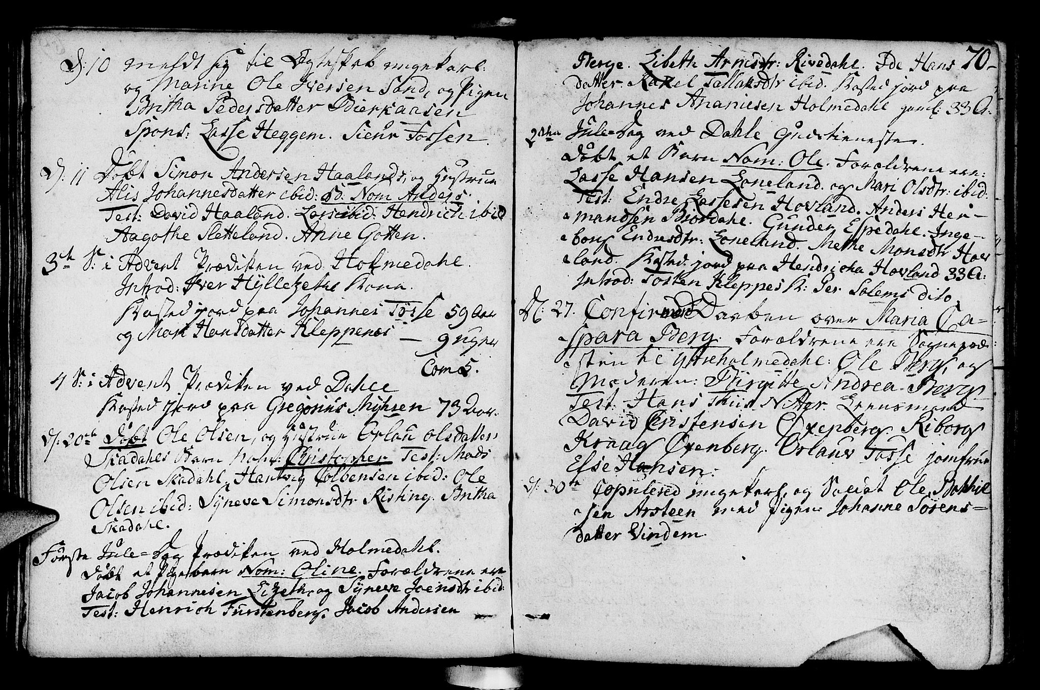 Fjaler sokneprestembete, AV/SAB-A-79801/H/Haa/Haaa/L0003: Ministerialbok nr. A 3, 1799-1814, s. 70