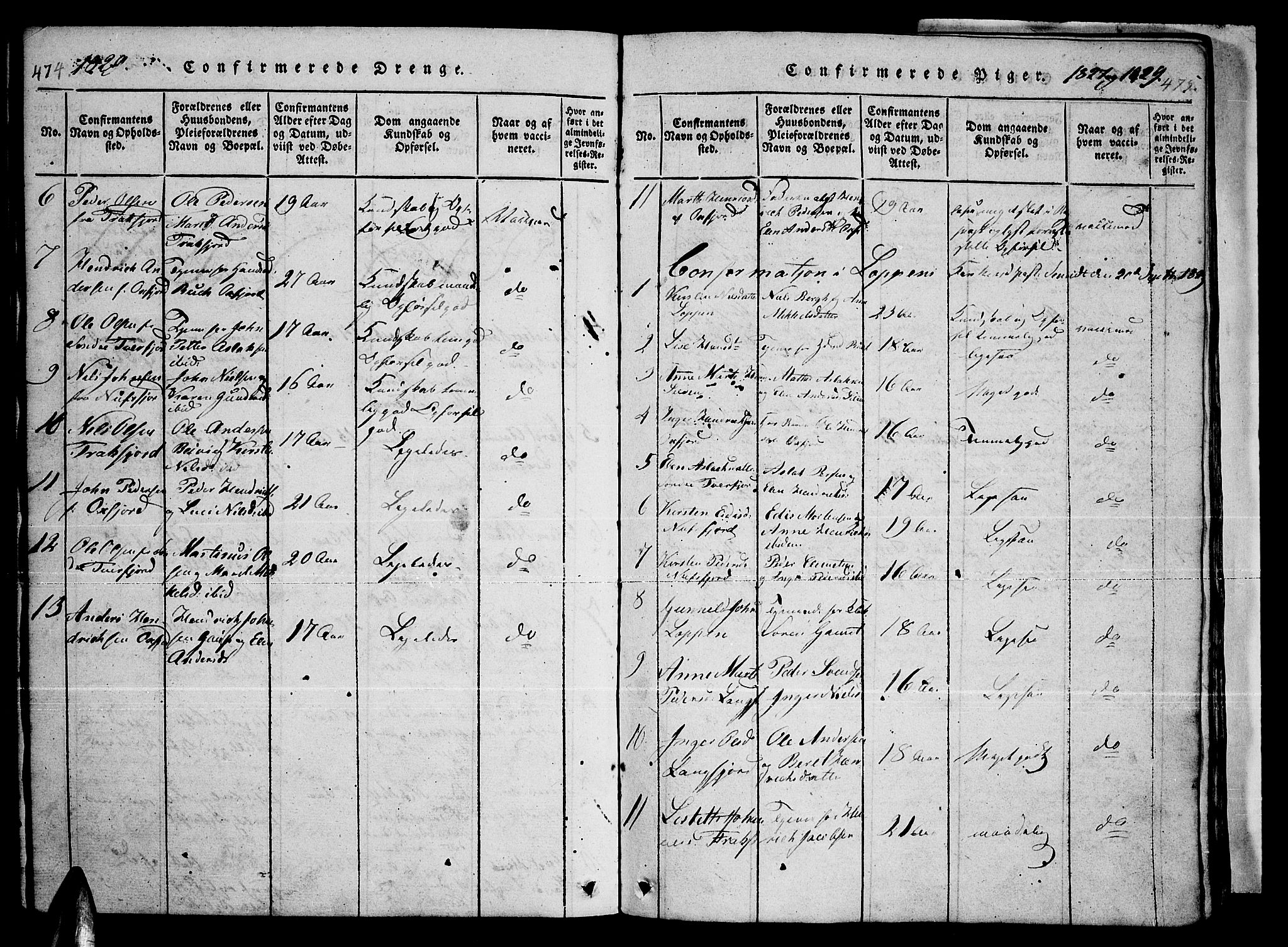 Loppa sokneprestkontor, AV/SATØ-S-1339/H/Ha/L0003kirke: Ministerialbok nr. 3, 1820-1848, s. 474-475