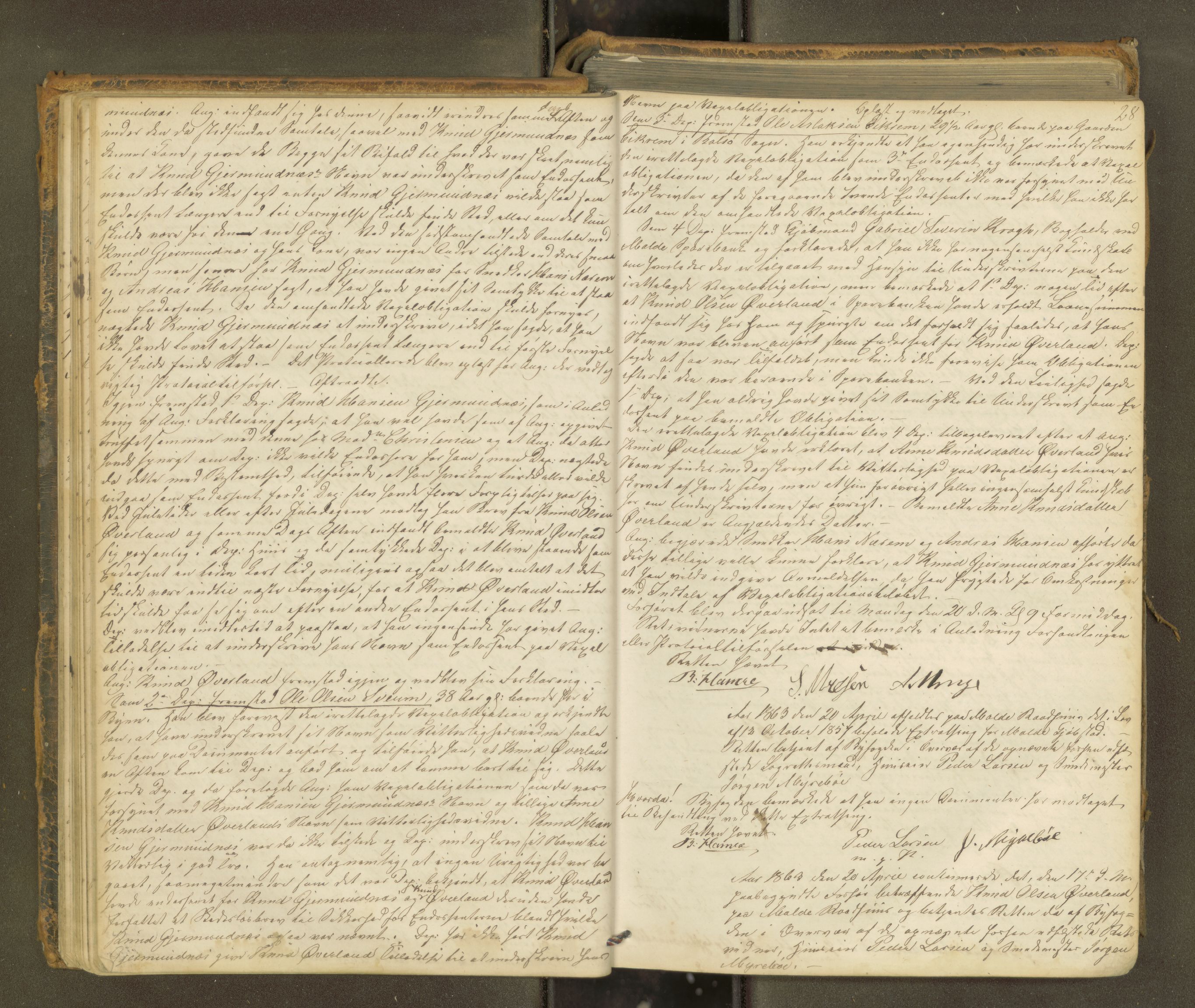 Molde byfogd, AV/SAT-A-0025/1/1A/L0010: Justisprotokoll, 1863-1869, s. 27b-28a