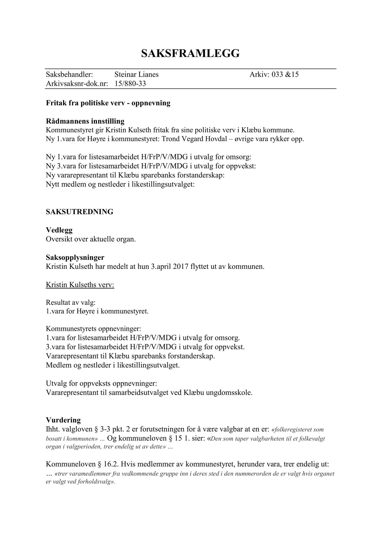 Klæbu Kommune, TRKO/KK/09-VN/L003: Valgnemnda - Møtedokumenter, 2017, s. 14