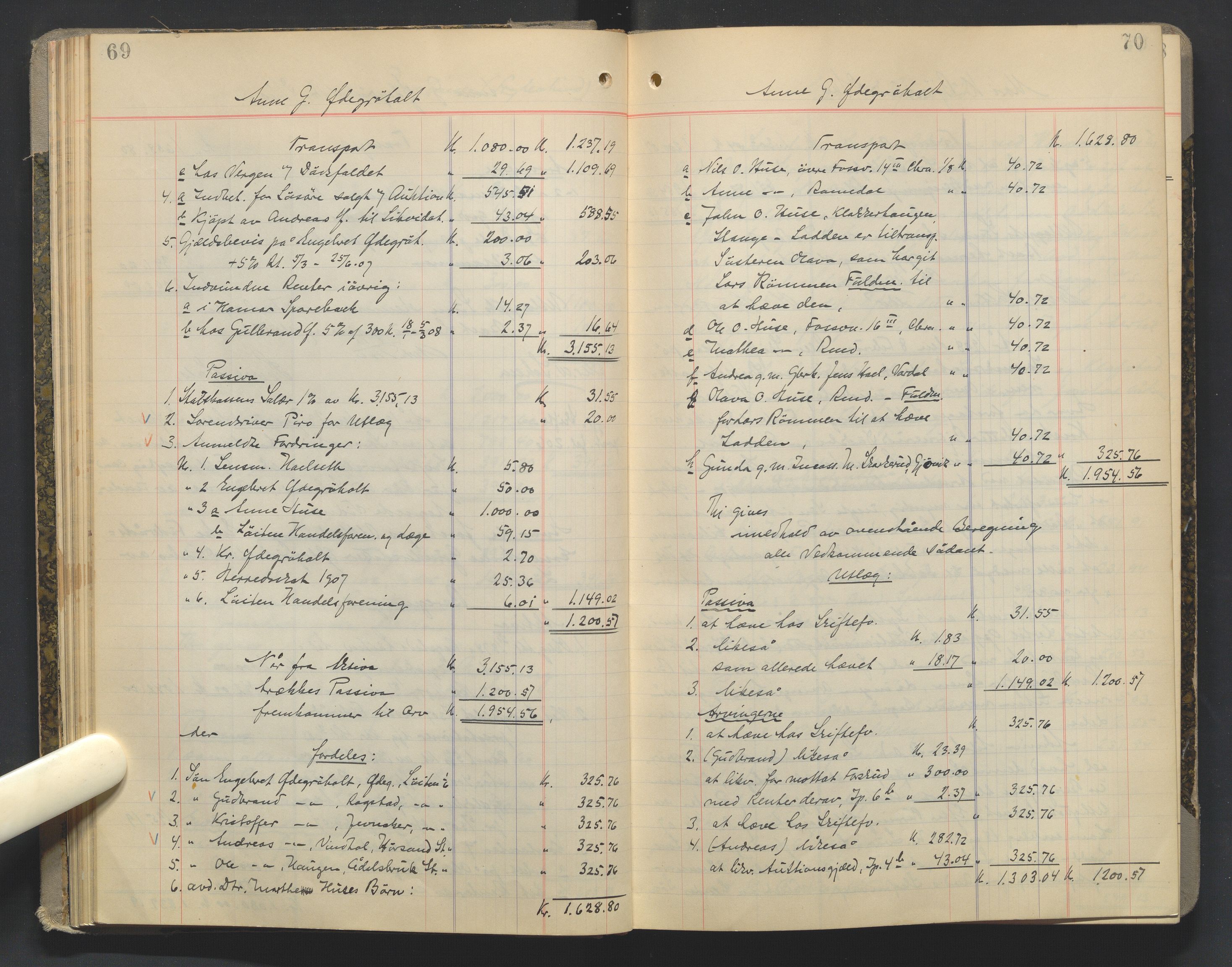Sør-Hedmark sorenskriveri, AV/SAH-TING-014/J/Ja/Jad/L0003: Skifteutlodningsprotokoll - landet, 1906-1914, s. 69-70