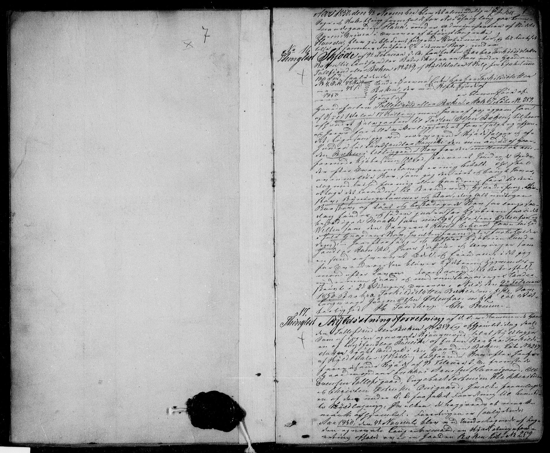 Hallingdal sorenskriveri, SAKO/A-121/G/Ga/L0007: Pantebok nr. 7, 1850-1853, s. 1