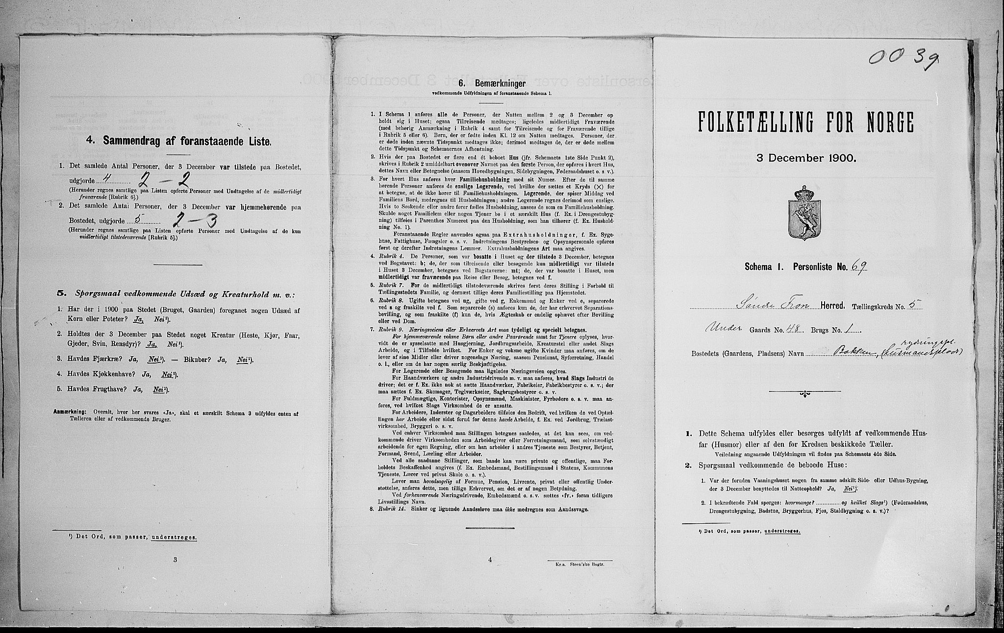 SAH, Folketelling 1900 for 0519 Sør-Fron herred, 1900, s. 742