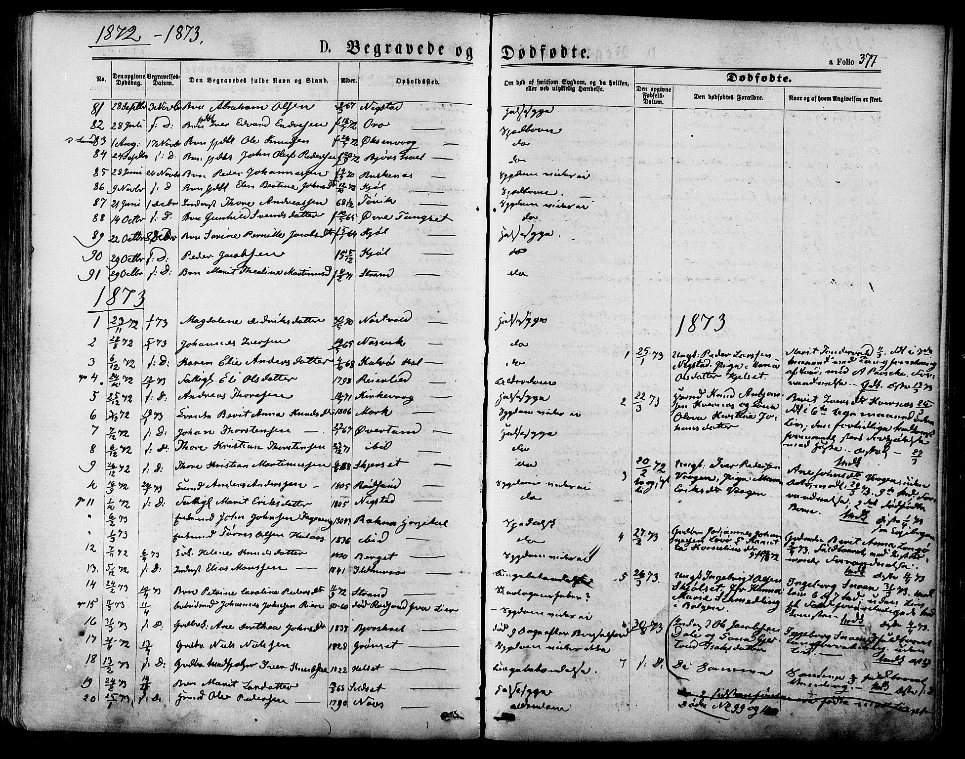 Ministerialprotokoller, klokkerbøker og fødselsregistre - Møre og Romsdal, SAT/A-1454/568/L0805: Ministerialbok nr. 568A12 /1, 1869-1884, s. 377