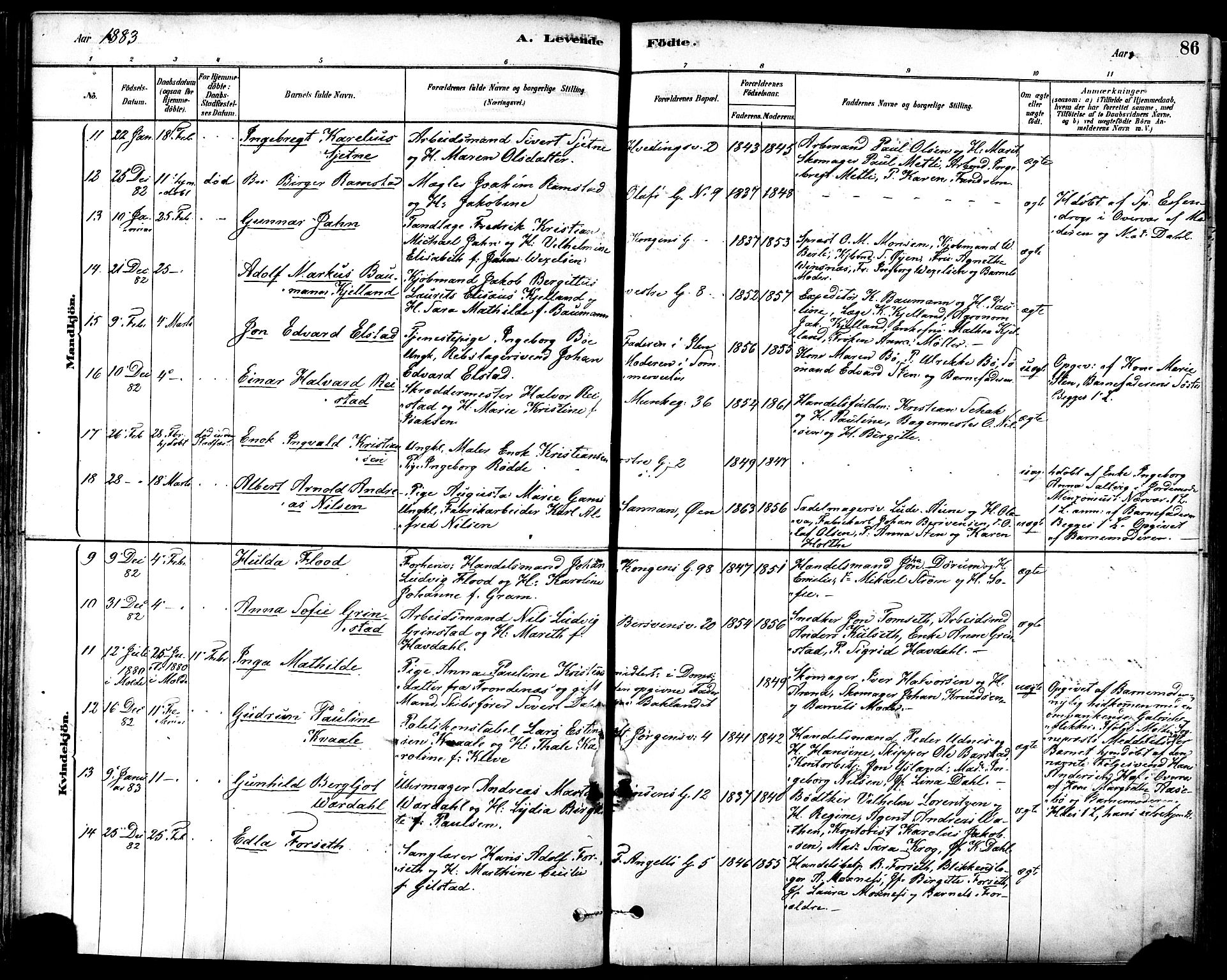 Ministerialprotokoller, klokkerbøker og fødselsregistre - Sør-Trøndelag, AV/SAT-A-1456/601/L0057: Ministerialbok nr. 601A25, 1877-1891, s. 86
