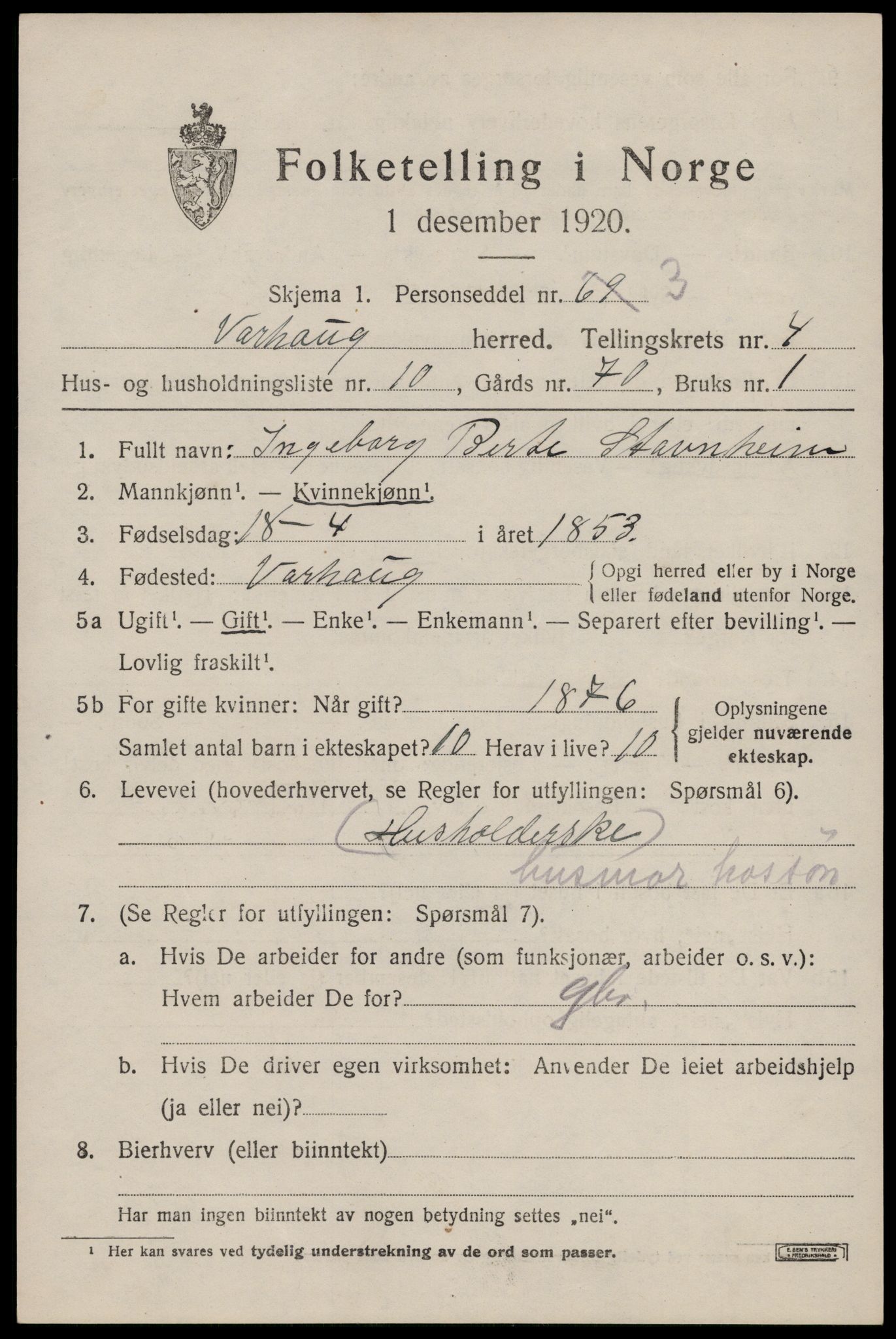 SAST, Folketelling 1920 for 1118 Varhaug herred, 1920, s. 3753