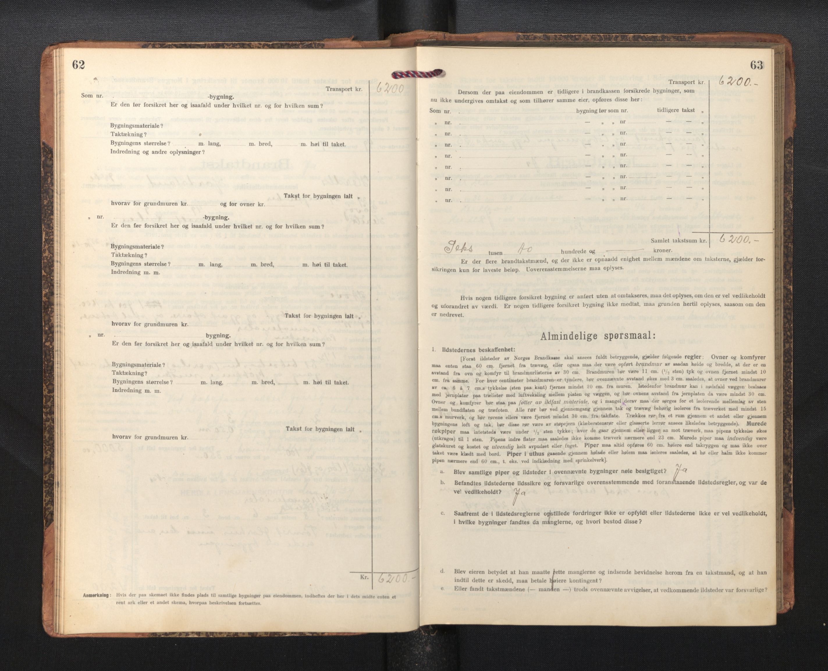 Lensmannen i Herdla, AV/SAB-A-32901/0012/L0004:  Branntakstprotokoll skjematakst, 1916-1954, s. 62-63