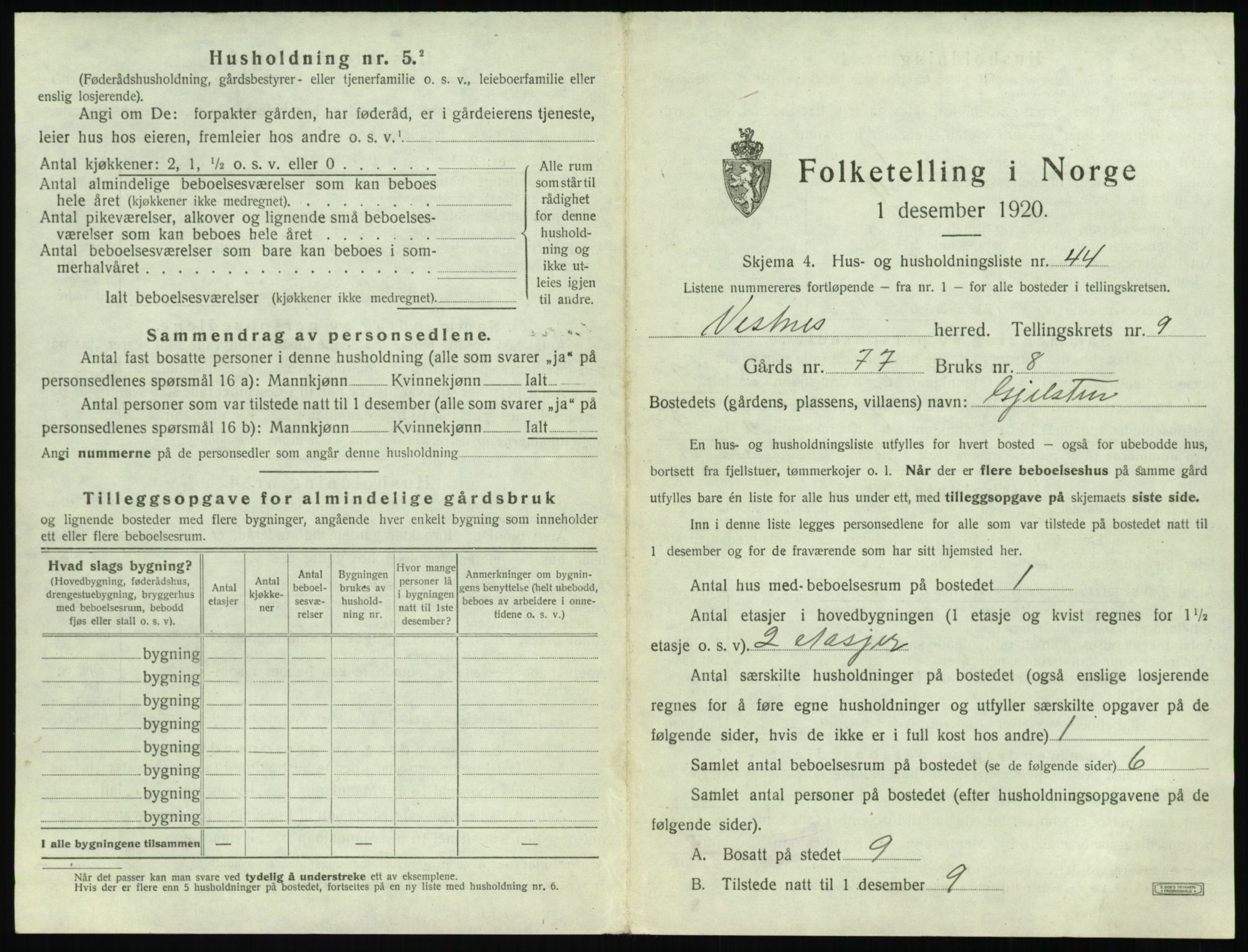 SAT, Folketelling 1920 for 1535 Vestnes herred, 1920, s. 1023