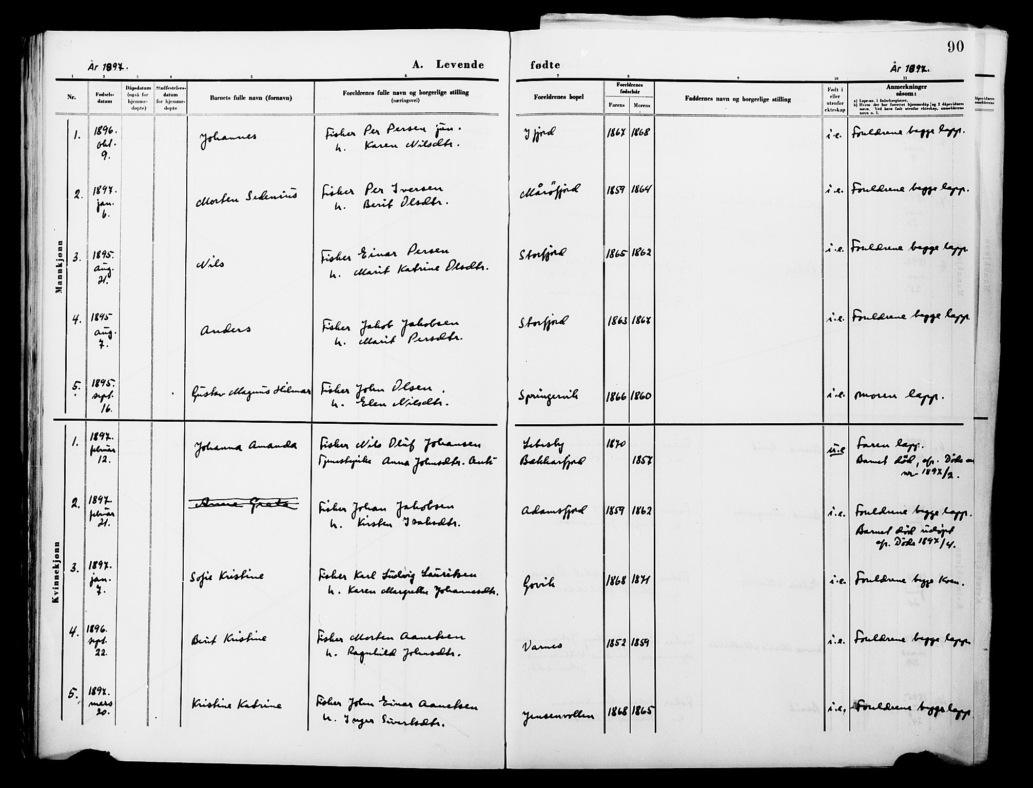 Lebesby sokneprestkontor, SATØ/S-1353/H/Ha/L0004kirke: Ministerialbok nr. 4, 1870-1902, s. 90