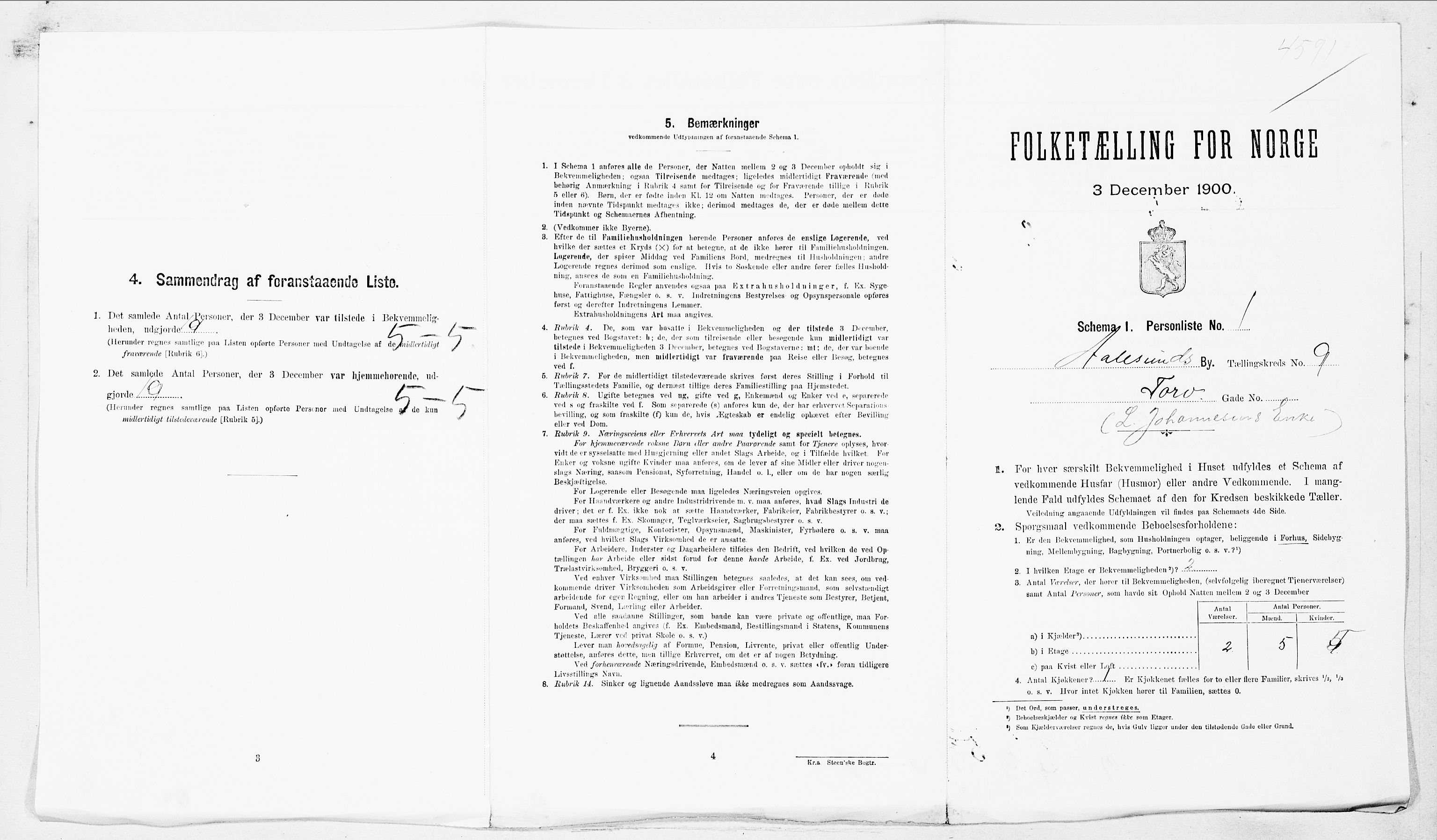 SAT, Folketelling 1900 for 1501 Ålesund kjøpstad, 1900, s. 2475