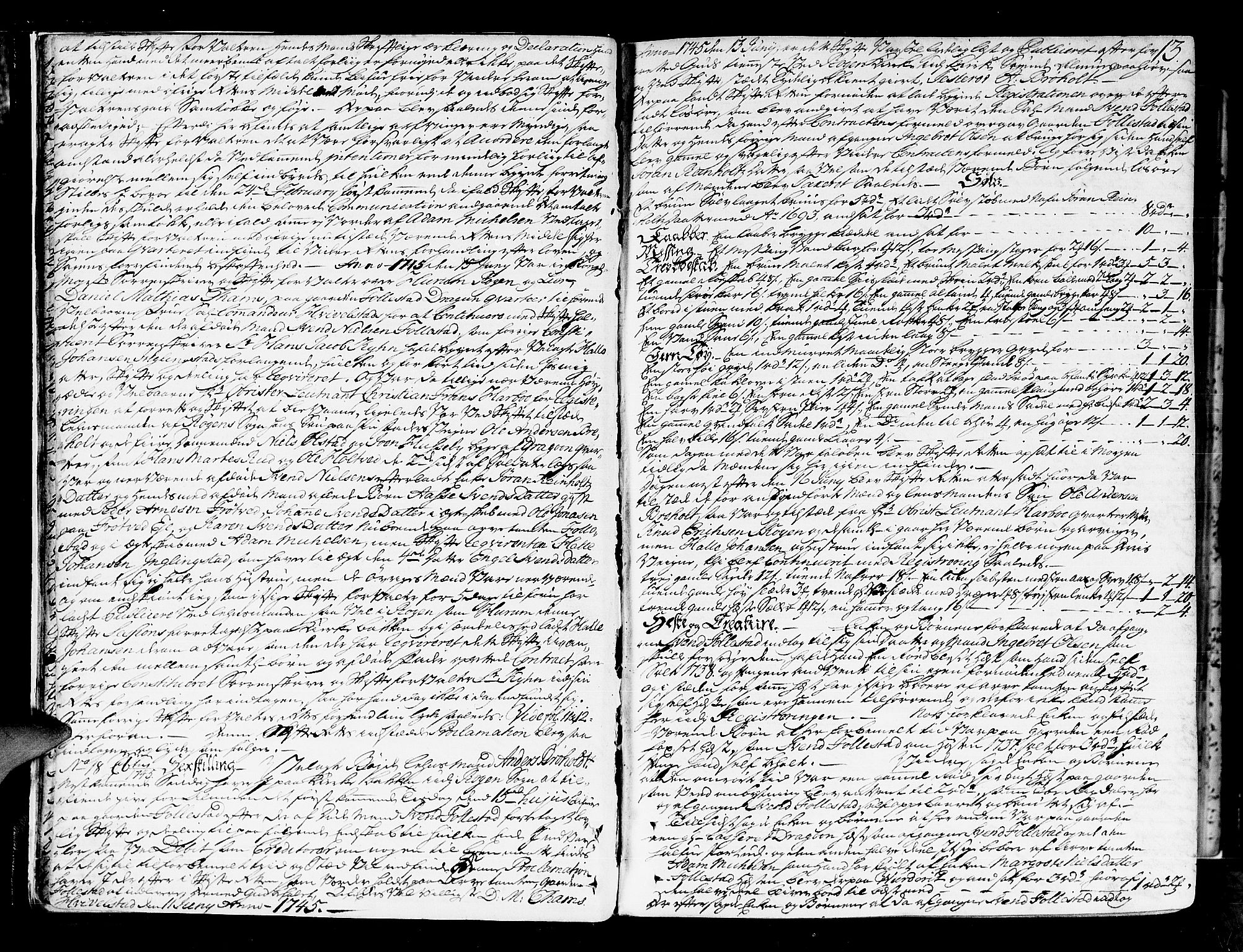 Lier, Røyken og Hurum sorenskriveri, SAKO/A-89/H/Hc/L0004: Skifteprotokoll, 1745-1761, s. 12b-13a