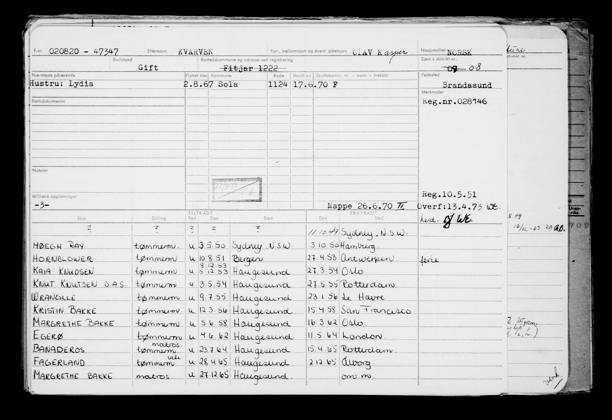 Direktoratet for sjømenn, RA/S-3545/G/Gb/L0184: Hovedkort, 1920, s. 39