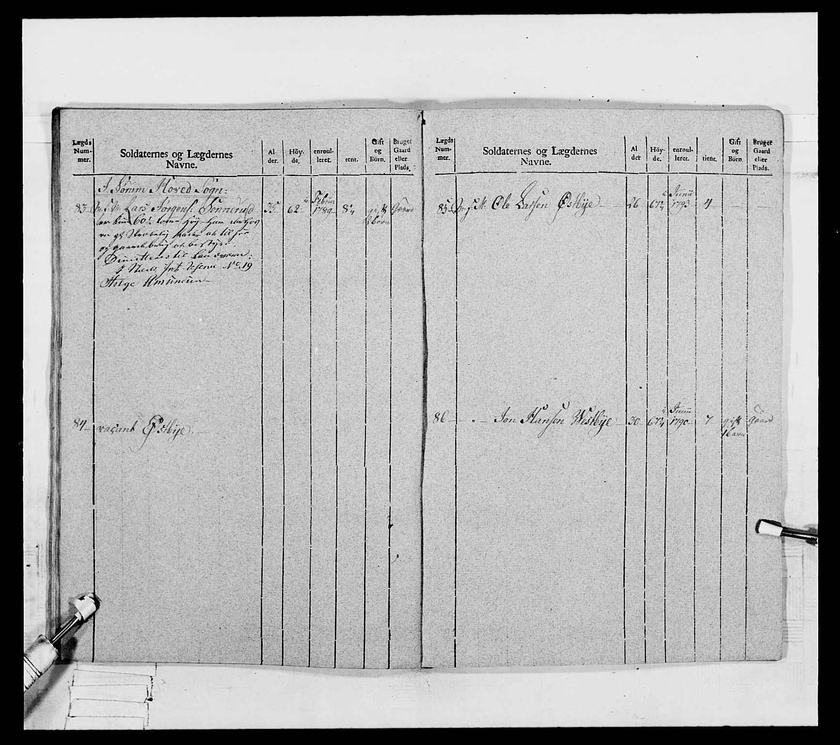 Generalitets- og kommissariatskollegiet, Det kongelige norske kommissariatskollegium, AV/RA-EA-5420/E/Eh/L0067: Opplandske nasjonale infanteriregiment, 1789-1797, s. 491