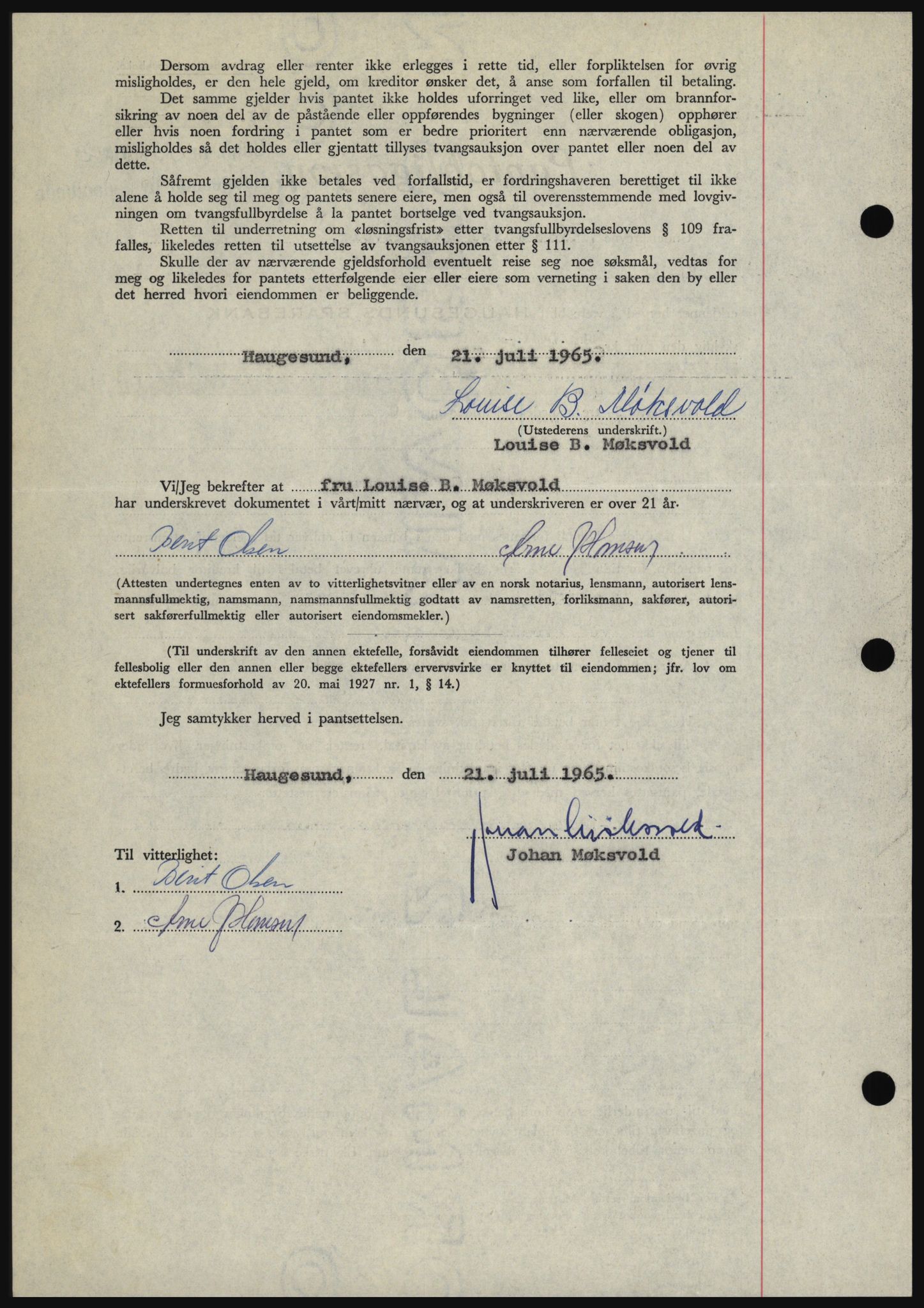 Haugesund tingrett, SAST/A-101415/01/II/IIC/L0053: Pantebok nr. B 53, 1965-1965, Dagboknr: 1758/1965