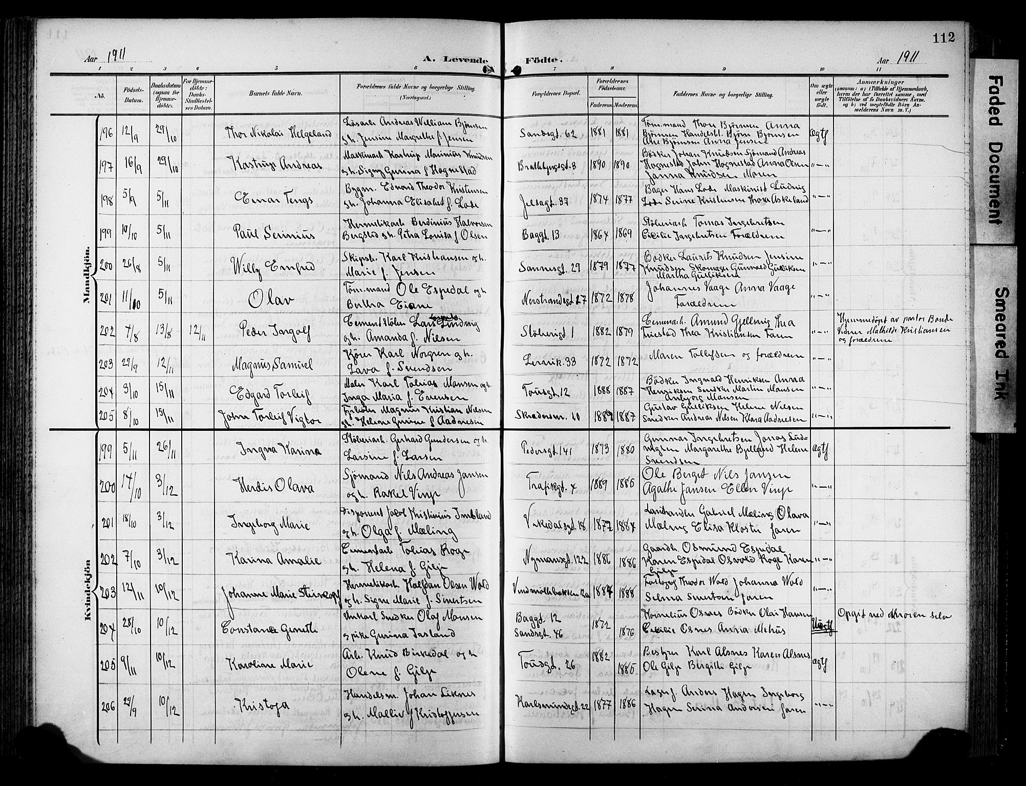 St. Johannes sokneprestkontor, AV/SAST-A-101814/001/30/30BB/L0006: Klokkerbok nr. B 6, 1907-1917, s. 112