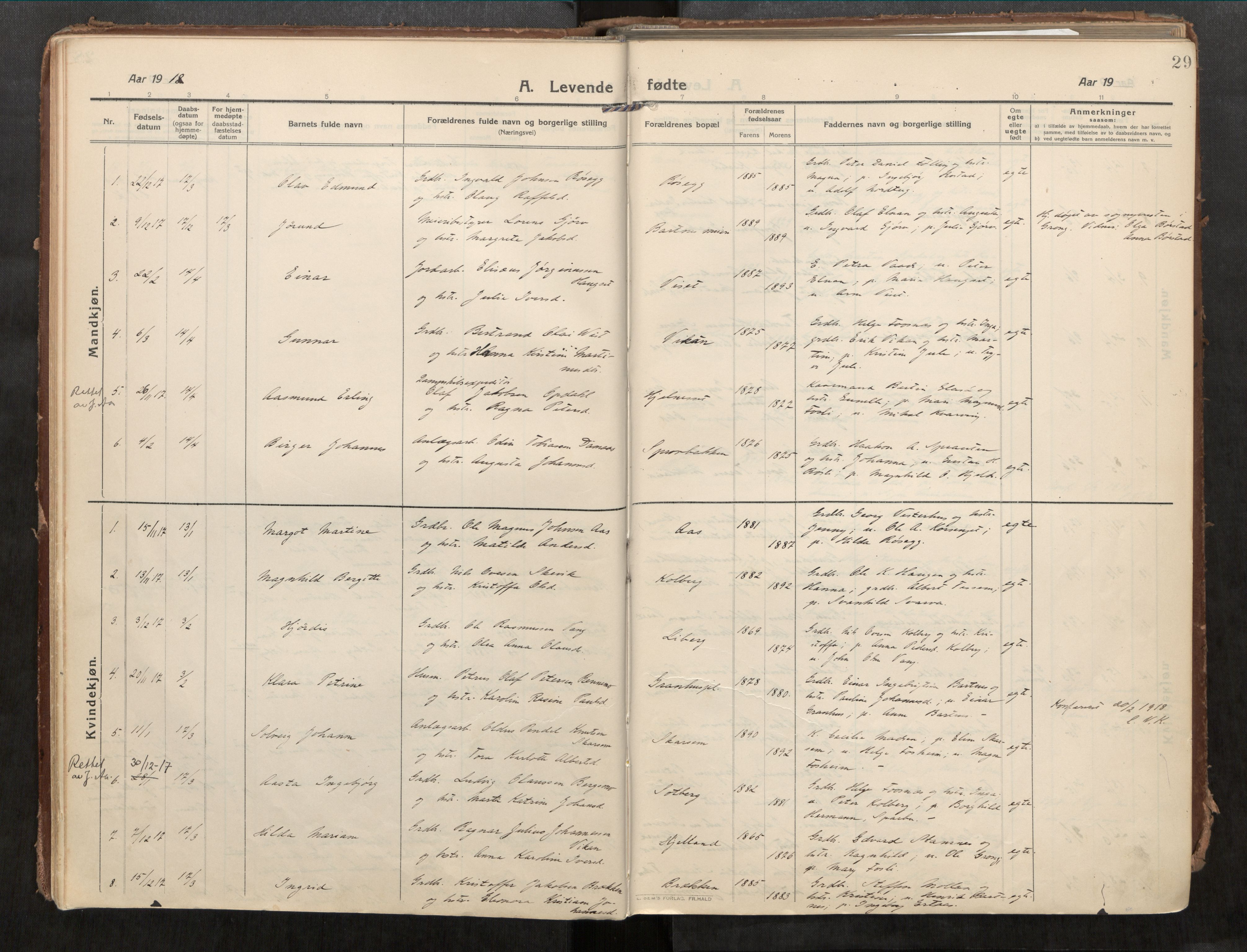 Beitstad sokneprestkontor, AV/SAT-A-1162/I/I1/I1a/L0001: Ministerialbok nr. 1, 1912-1927, s. 29
