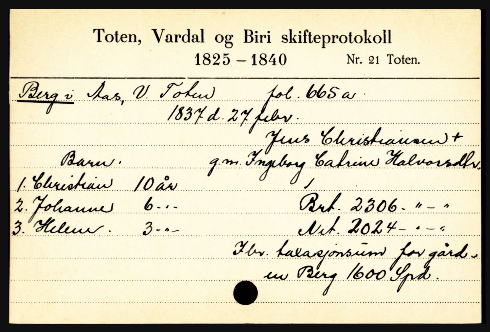 Toten tingrett, SAH/TING-006/J, 1657-1903, s. 1291