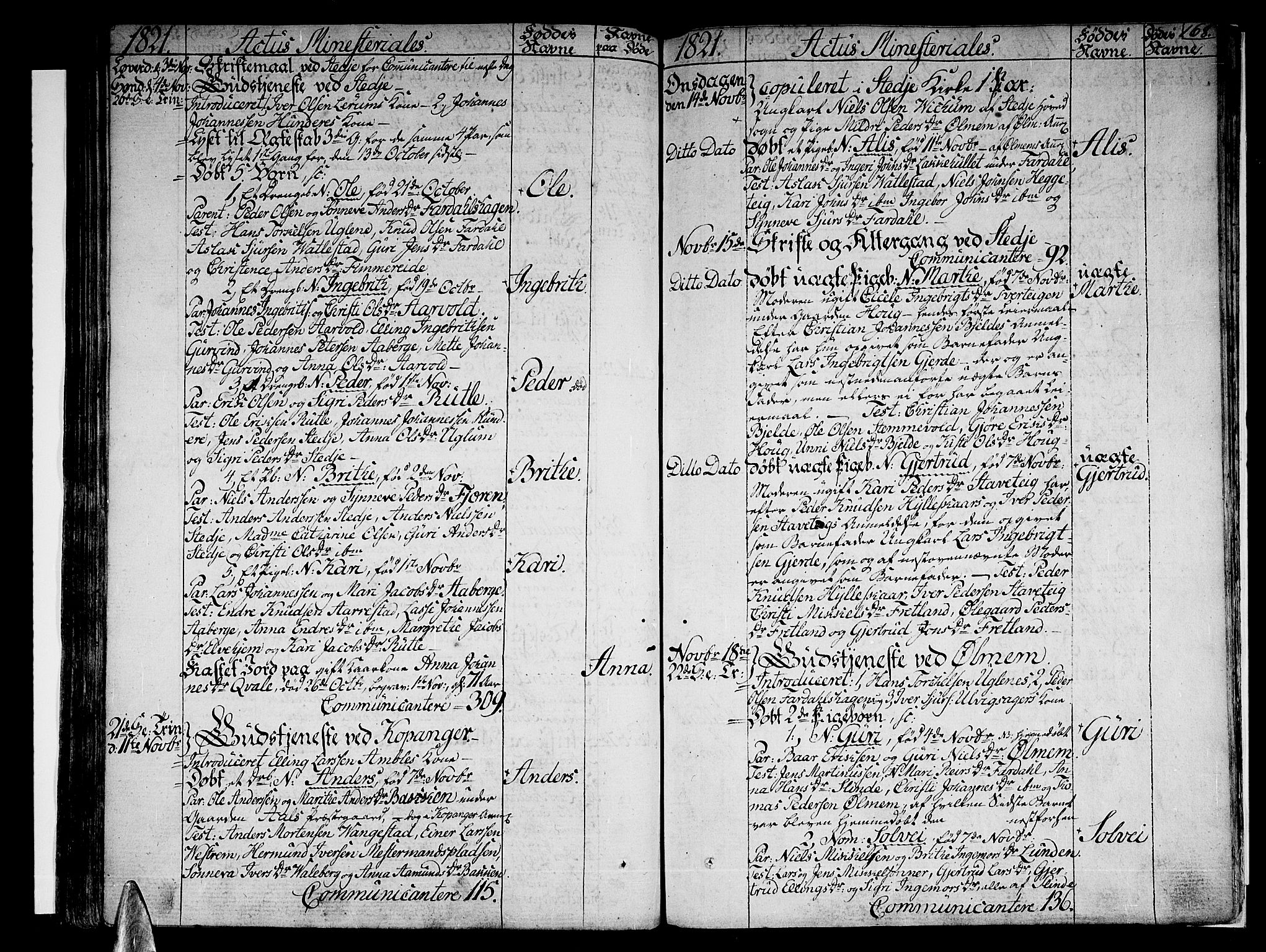 Sogndal sokneprestembete, AV/SAB-A-81301/H/Haa/Haaa/L0009: Ministerialbok nr. A 9, 1809-1821, s. 168