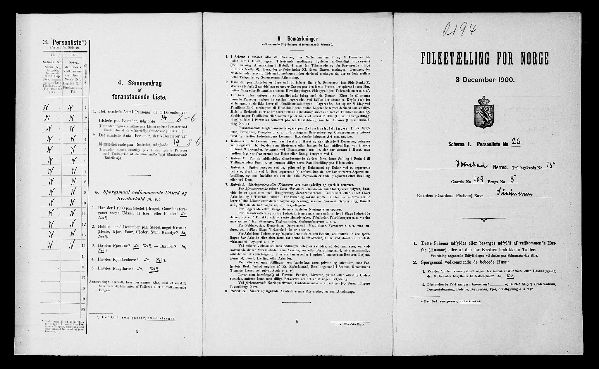 SATØ, Folketelling 1900 for 1917 Ibestad herred, 1900, s. 2085
