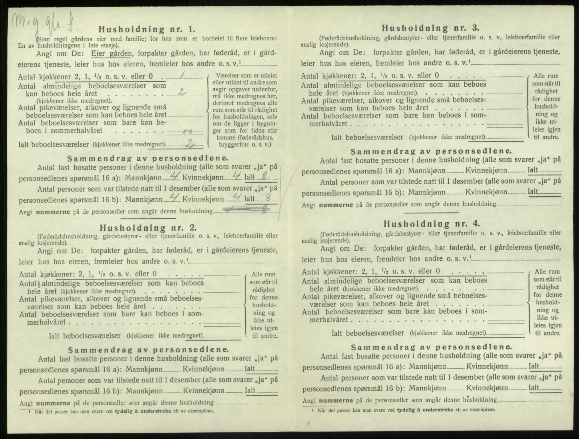 SAB, Folketelling 1920 for 1430 Gaular herred, 1920, s. 122