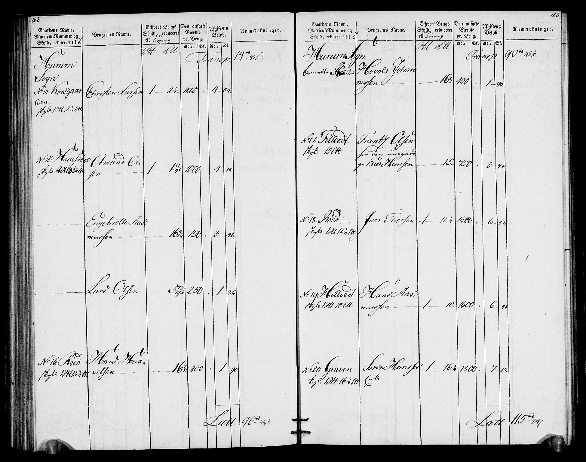 Rentekammeret inntil 1814, Realistisk ordnet avdeling, AV/RA-EA-4070/N/Ne/Nea/L0066: Buskerud fogderi. Oppebørselsregister for Lier, Røyken og Hurum prestegjeld, 1803-1804, s. 65