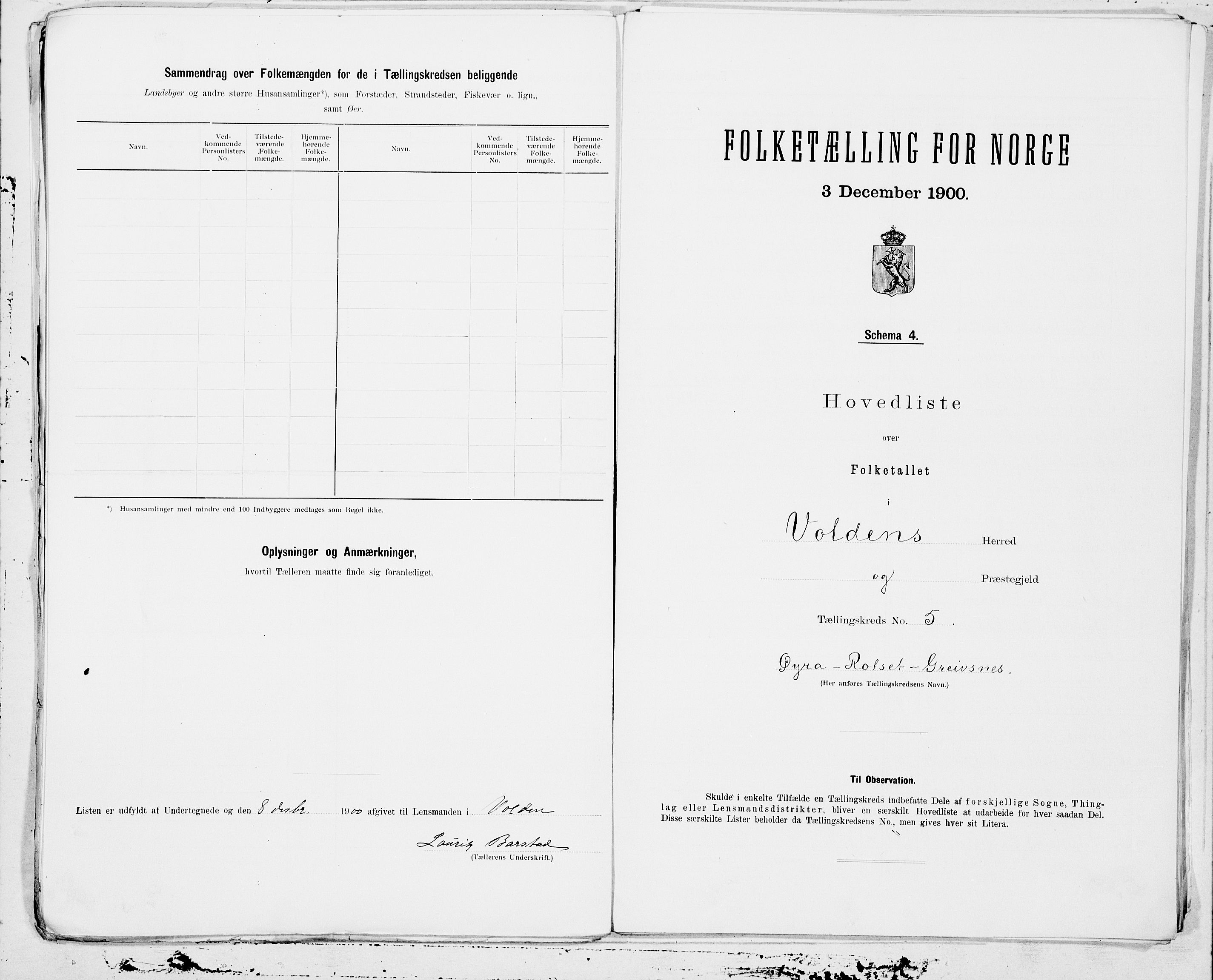 SAT, Folketelling 1900 for 1519 Volda herred, 1900, s. 10