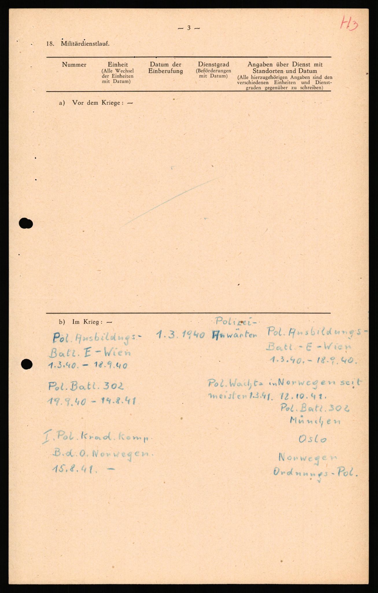 Forsvaret, Forsvarets overkommando II, AV/RA-RAFA-3915/D/Db/L0039: CI Questionaires. Tyske okkupasjonsstyrker i Norge. Østerrikere., 1945-1946, s. 97