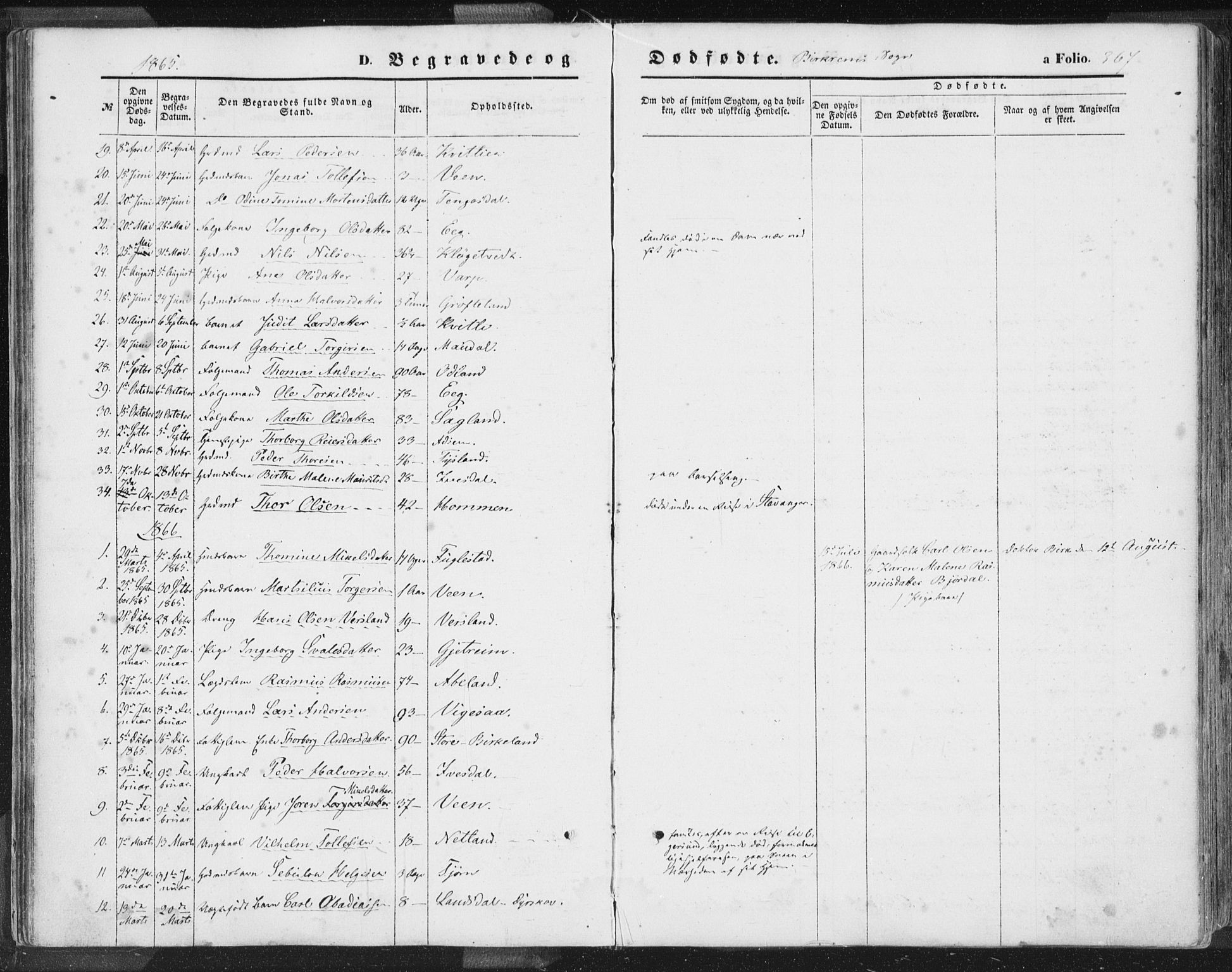 Helleland sokneprestkontor, SAST/A-101810: Ministerialbok nr. A 7.2, 1863-1886, s. 367